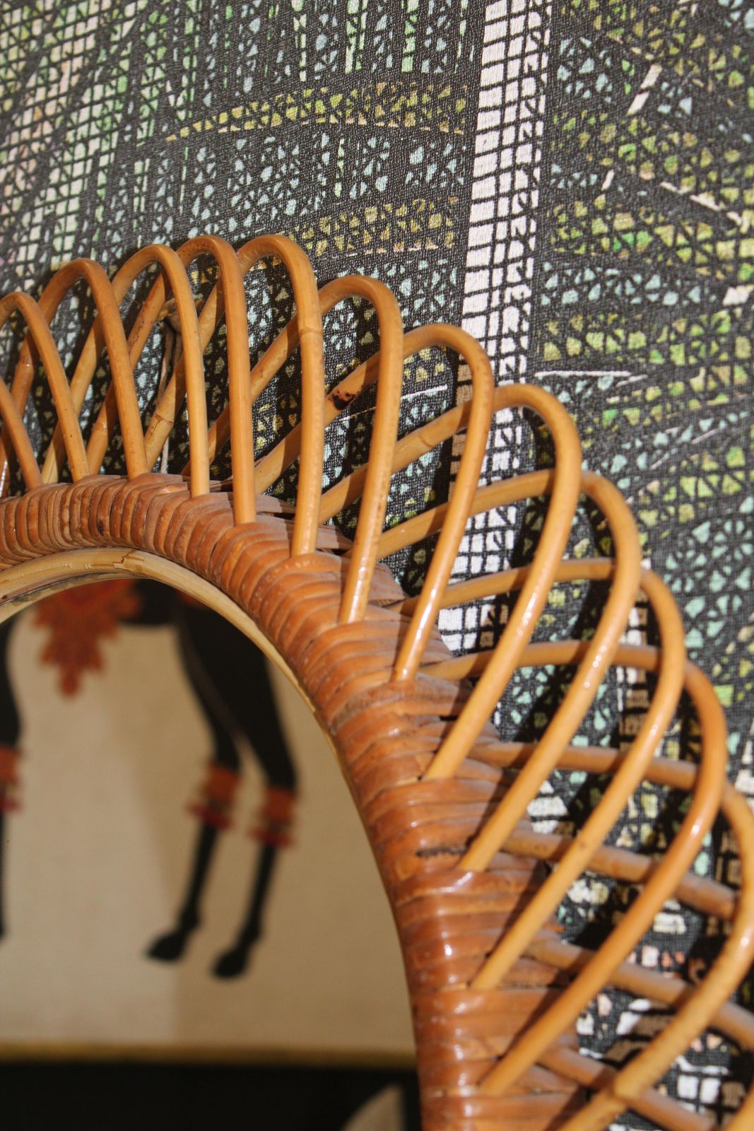 Franco Albini 1950 Oval Bamboo Mirror photo 1283.0