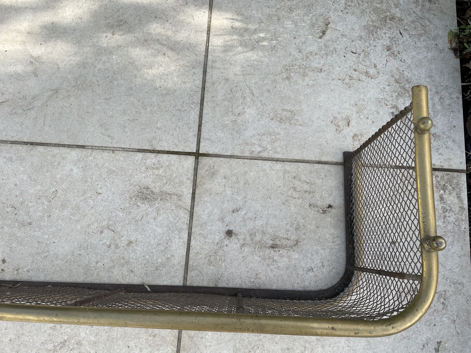 Antique Brass Fireplace Fender Spark Guard Mesh Screen Style Fireside Surround photo 100.0