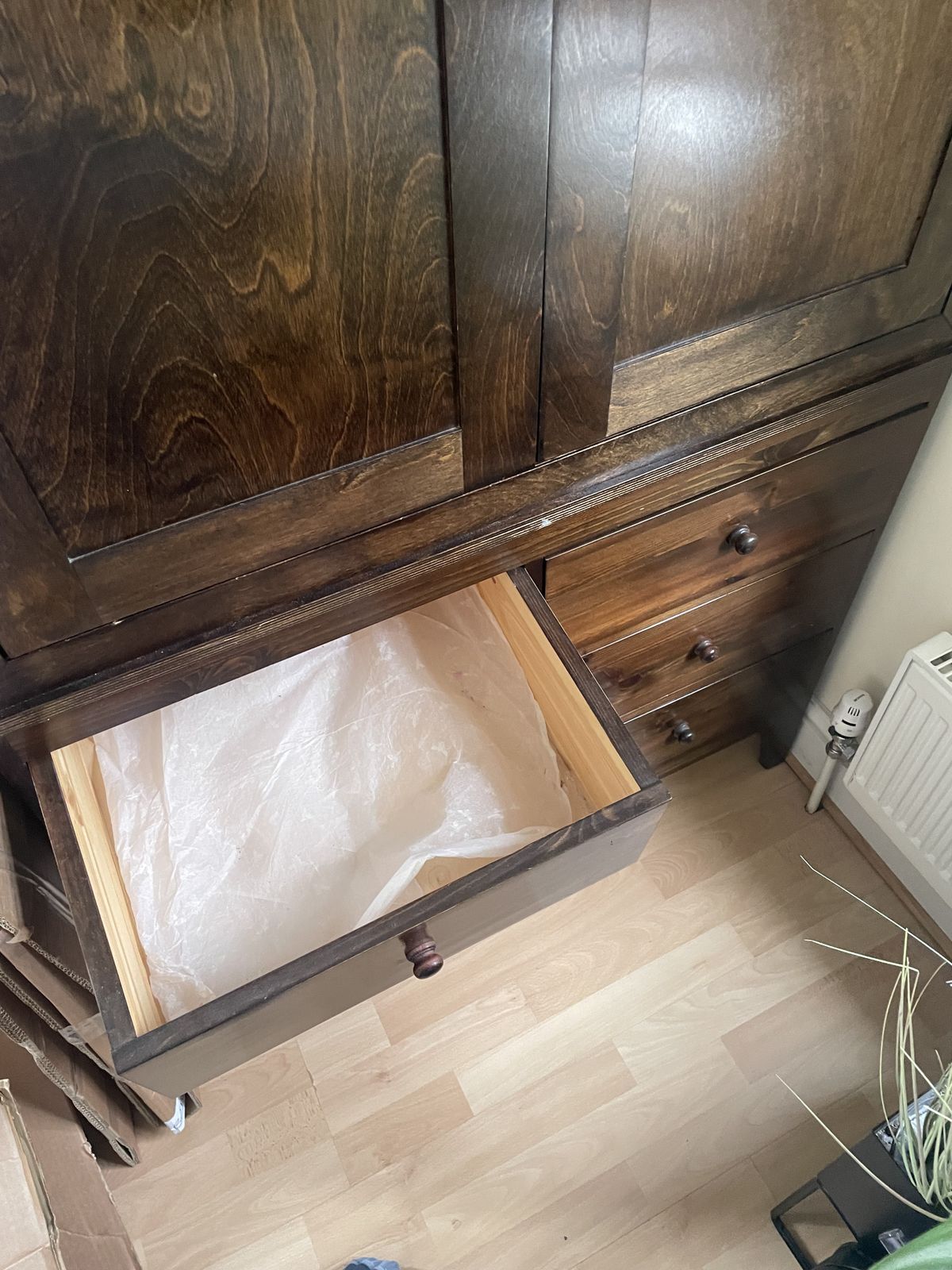 Handmade Dark Wood Wardrobe photo furniture