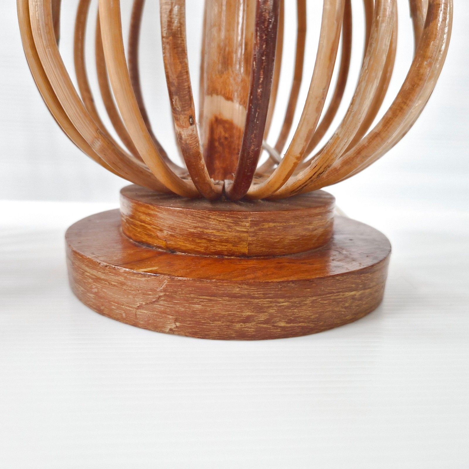 photo for sale Pair Of Vintage 1960s And Rattan & Heter Table Lamps 60s 1960s 60s