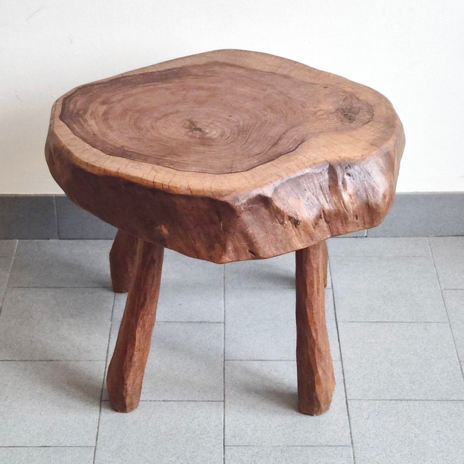 1970 Brutalist Oak Side Coffee Table 70s Dlg Jean Touret Marolles photo furniture