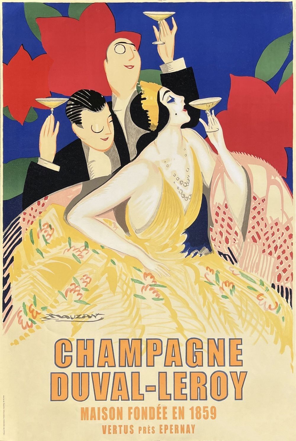 Achille Mauzan Lithograph Poster 114x77 Cm Duval Quality Reissue