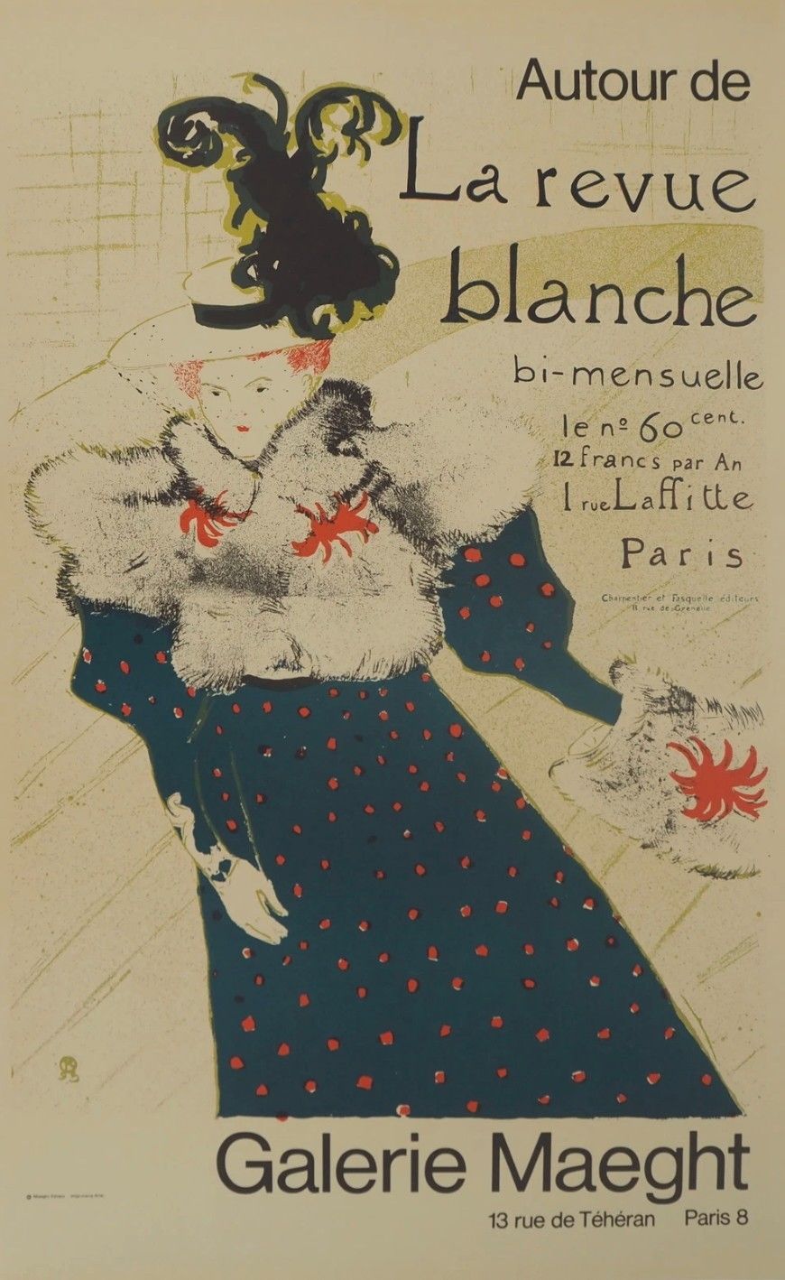 Henri De Toulouse Lautrec Lithograph 1966 La Revue Blanche 67x41 Cm