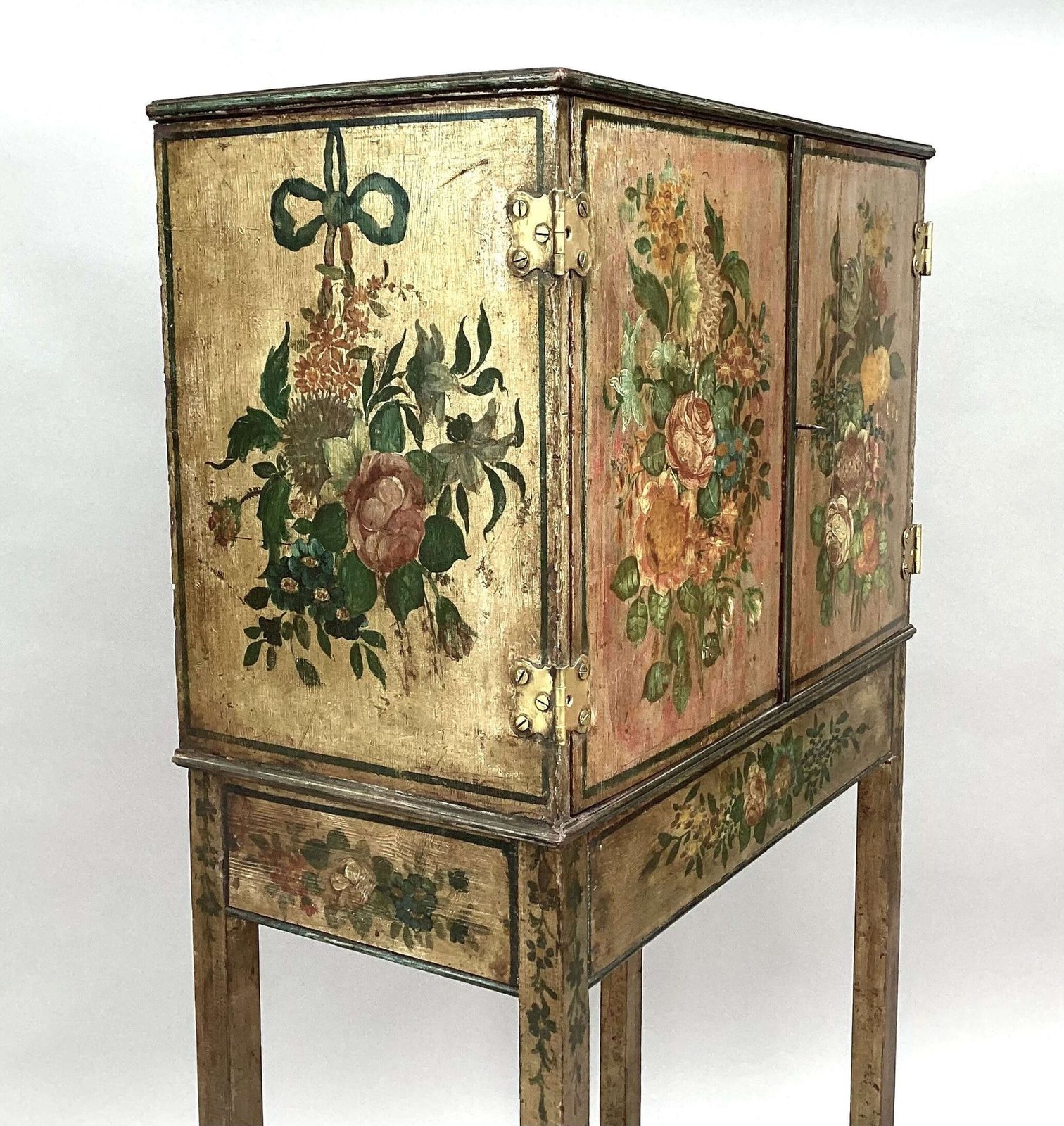 photo buy Charming Late C18th Painted Cabinet On Stand Of Small Proportions