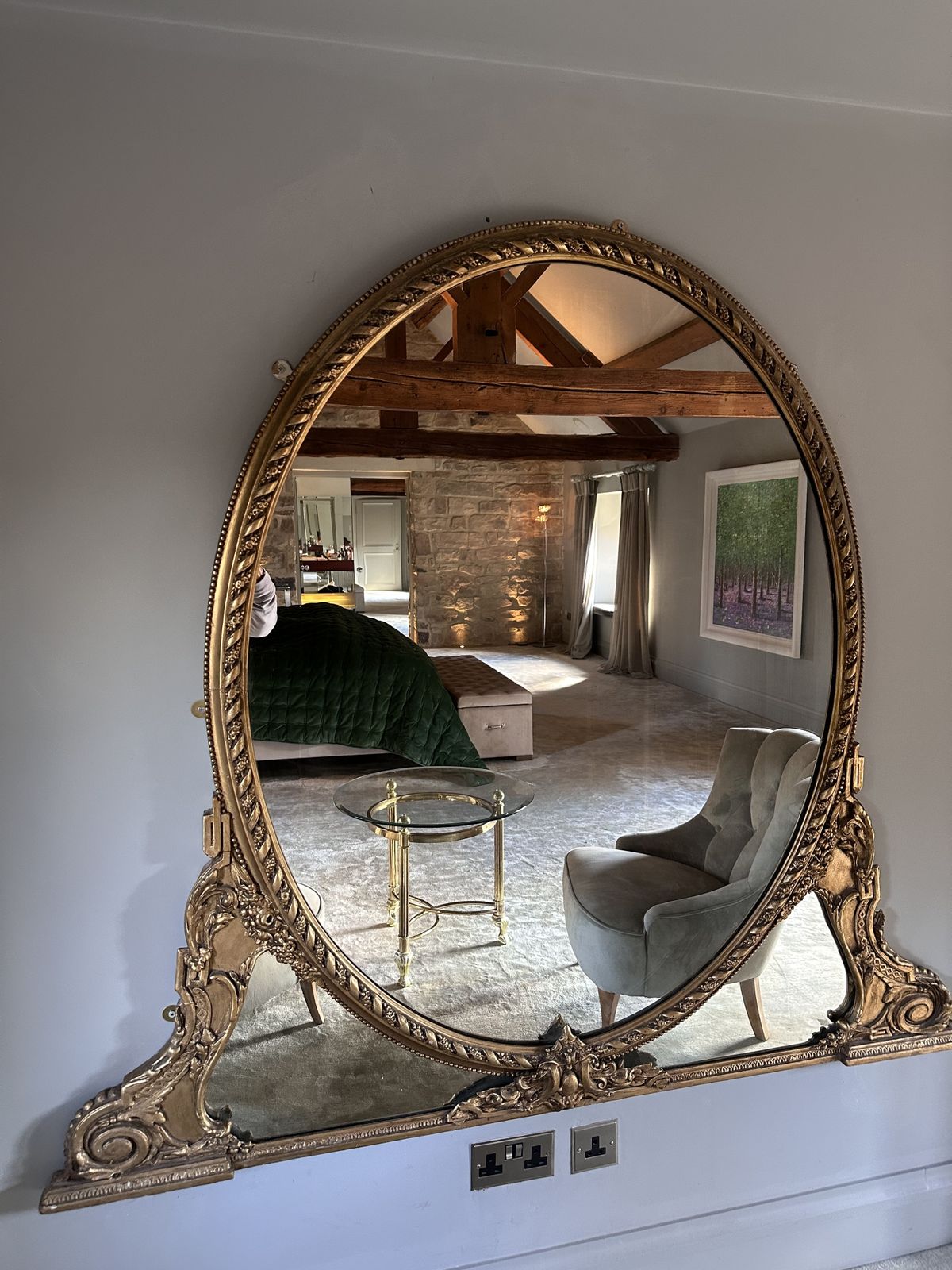 Large Restored Victorian Overmantel Mirror With An Ornate Gilt Frame. photo vintage