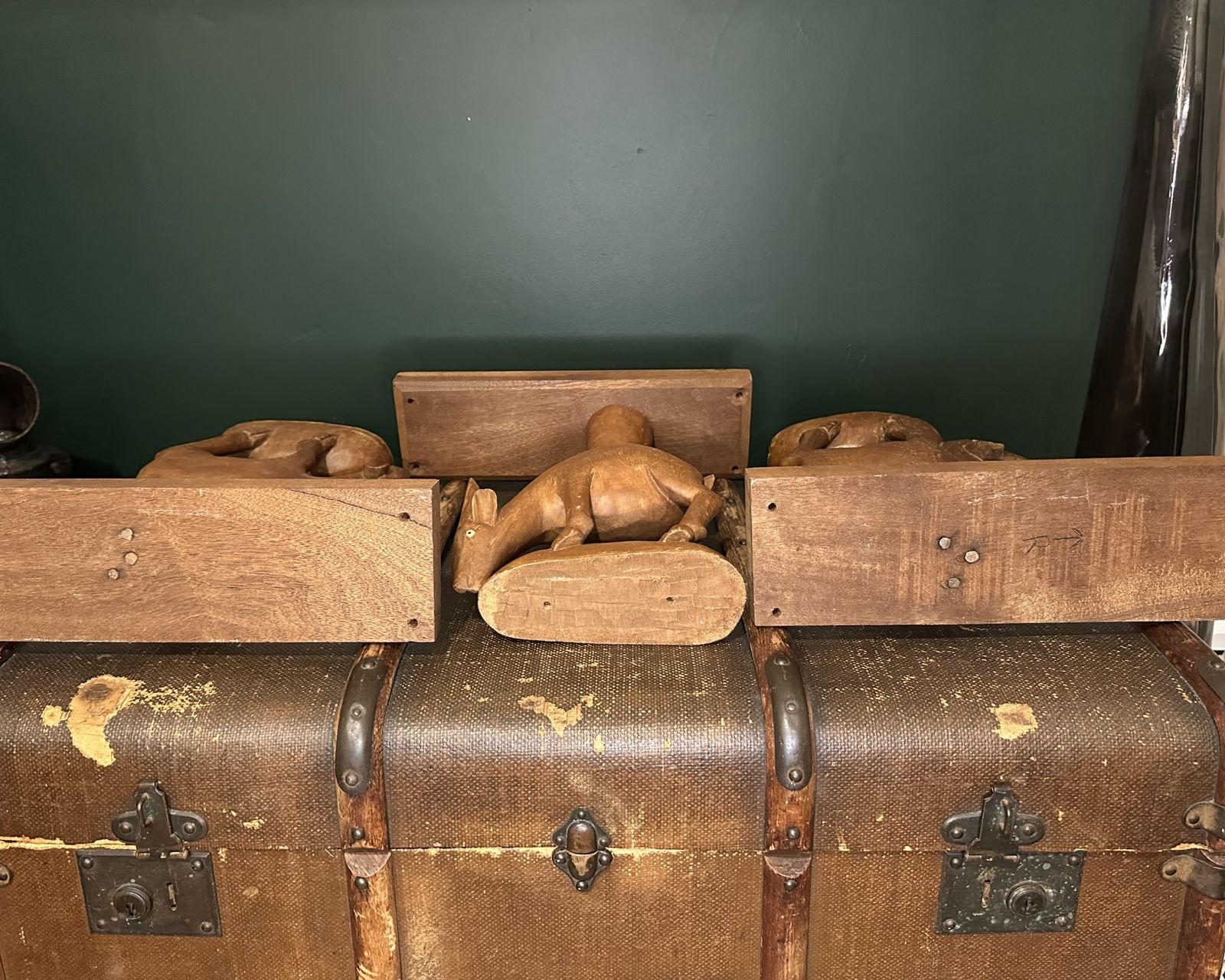 An Odd Collection Of Hand Carved Antelope Sculptures photo 60.0