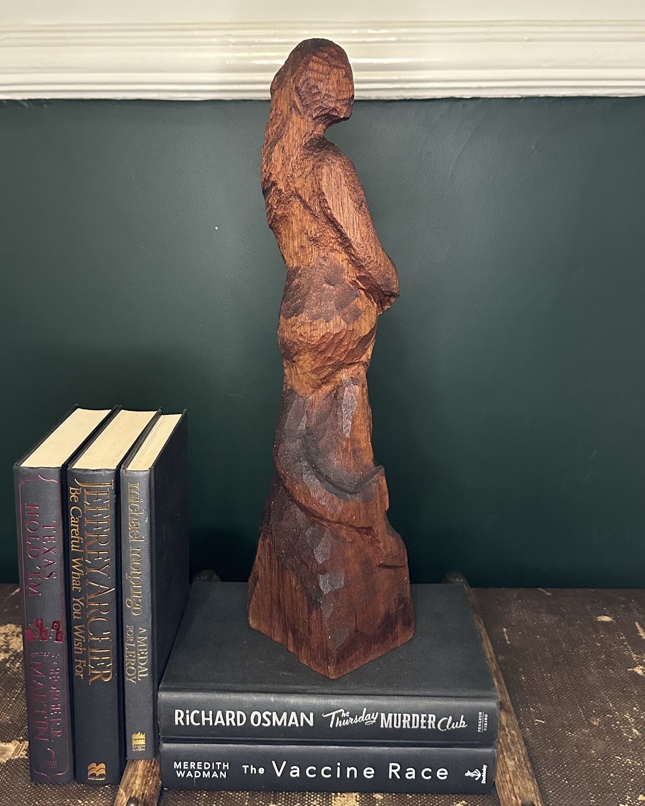 A Hand Carved Wooden Sculpture Depicting A Mermaid photo for sale