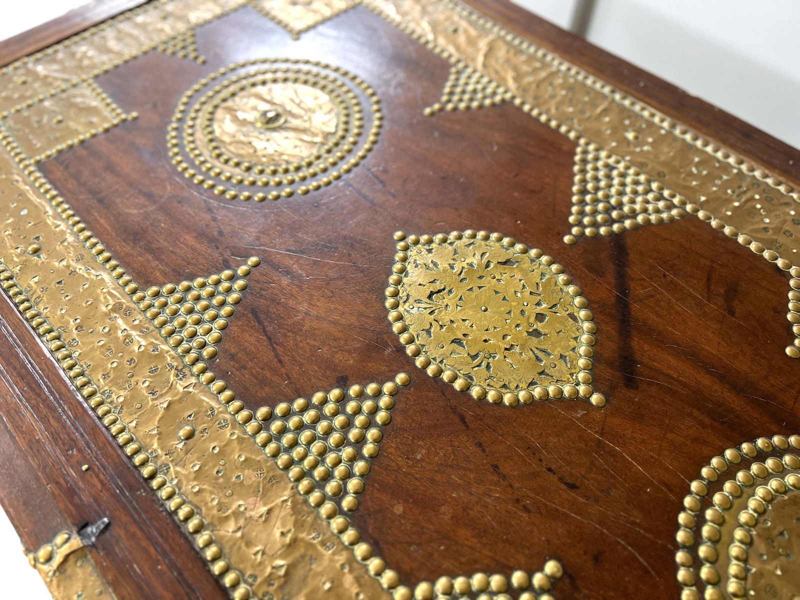 A Large 19th Century Teak And Brass Inlaid Zanzibar Chest On Stand photo 2495.0