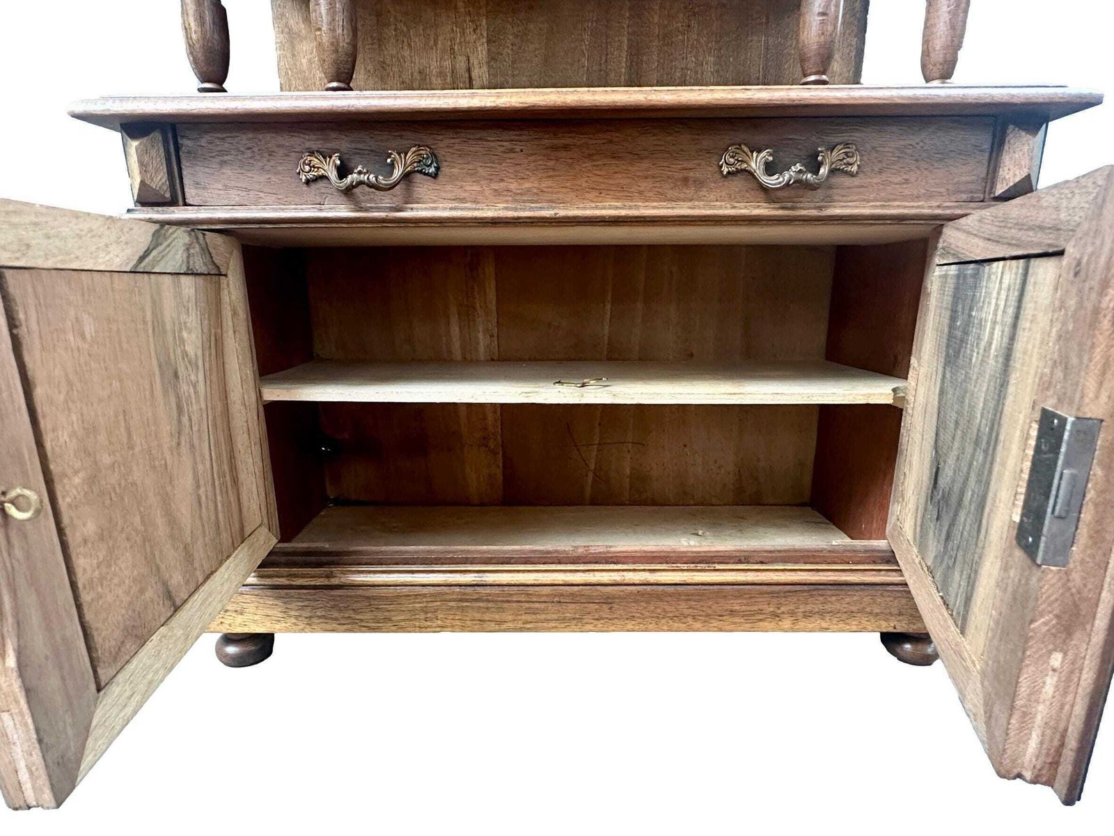 French 1920 Miniature Buffet Cabinet In Solid Walnut, Antique Doll Furniture, Mini Hutch, Collectible French Decor, Holiday Gift photo 547.0