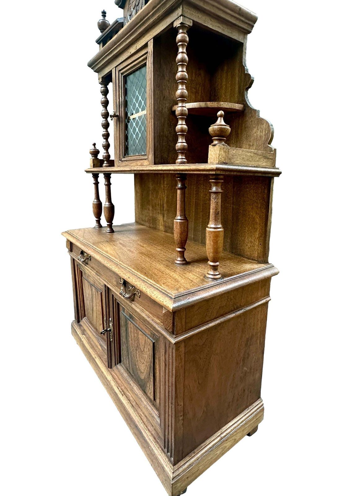 French 1920 Miniature Buffet Cabinet In Solid Walnut, Antique Doll Furniture, Mini Hutch, Collectible French Decor, Holiday Gift photo vintage
