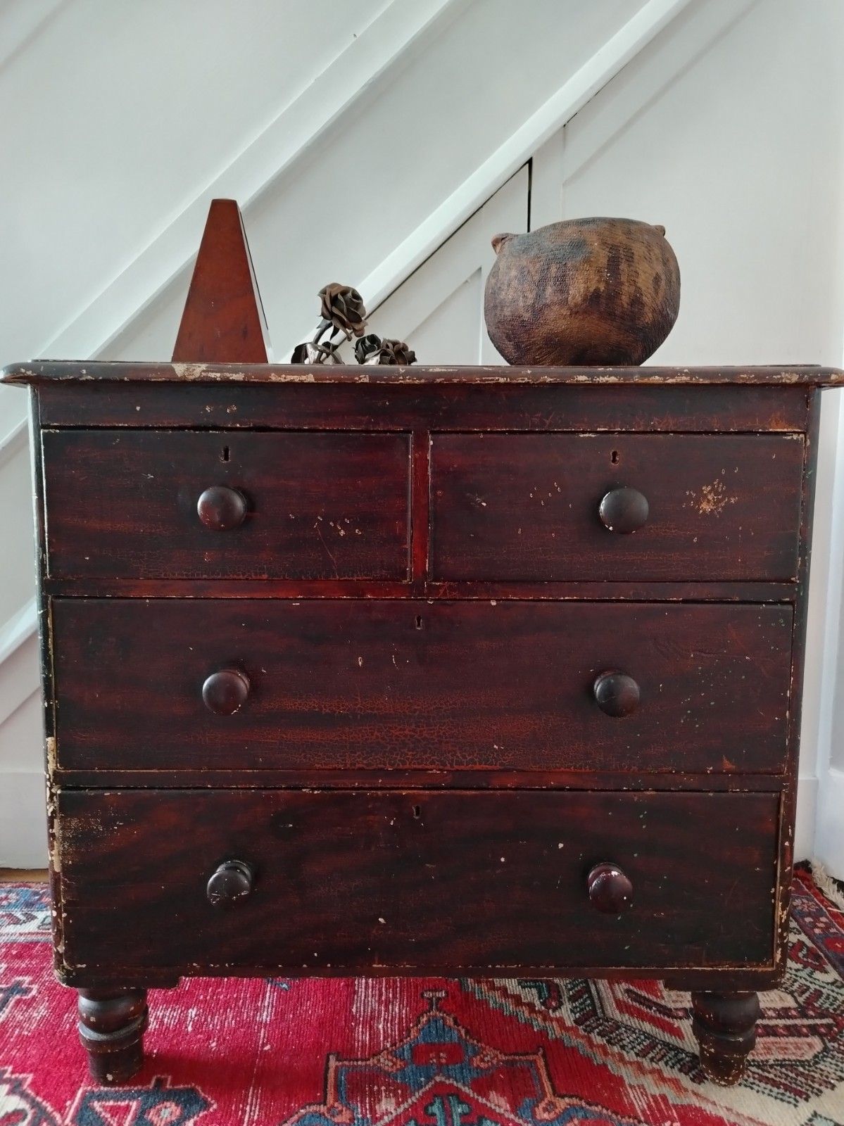Victorian Scumbled Stained Pine  Chest Of Drawers 2 Over 2  C.1870 *****Rare**** photo for sale