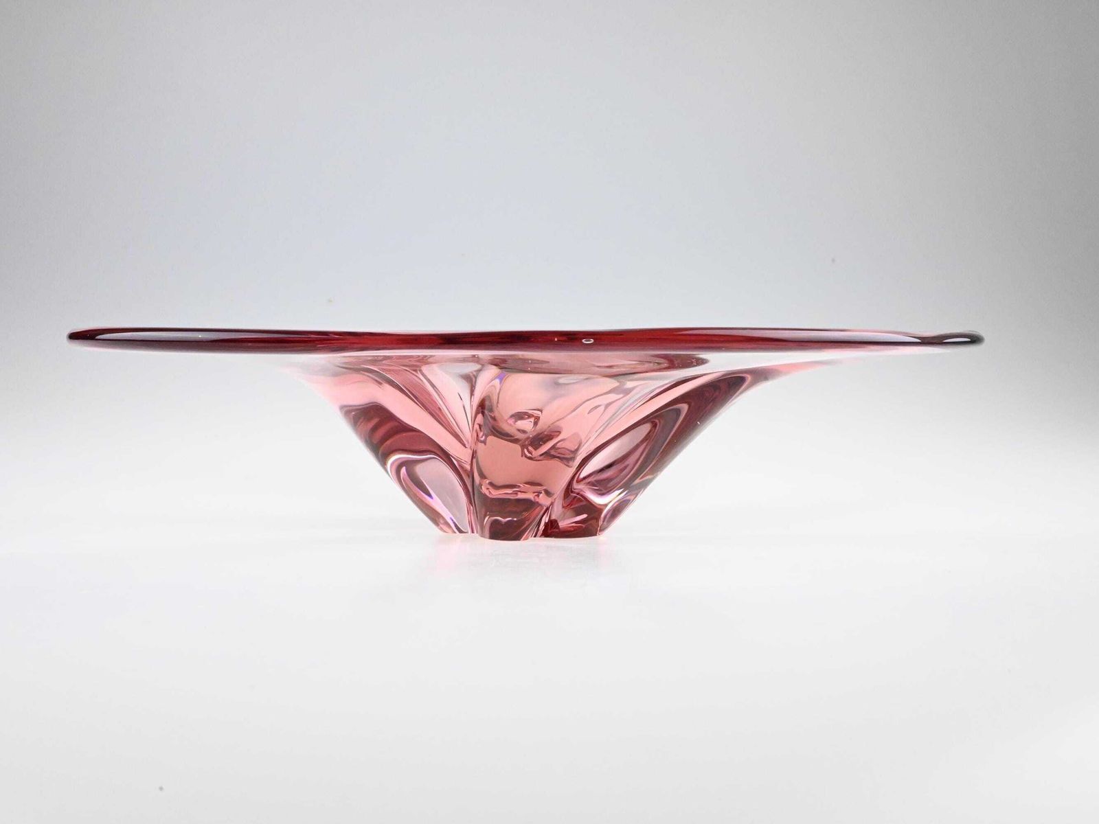 Josef Hospodka Chribska Glass Bowl, Bohemian Glass, Bohemian Art Glass, Blown Glass, Blown Glass Bowl, Glass Handmade Bowl, Art Glass Bowl photo vinterior