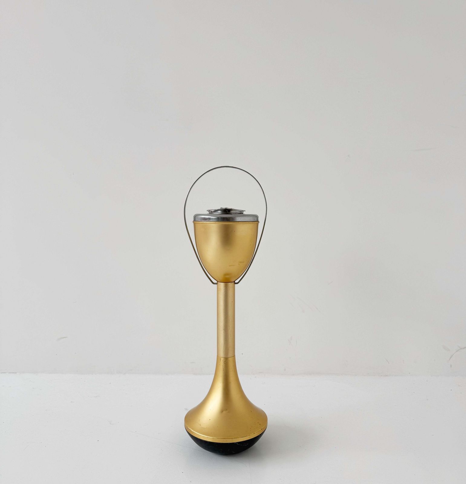 Vintage Swinging Ashtray In Gold Metal   1960s Design