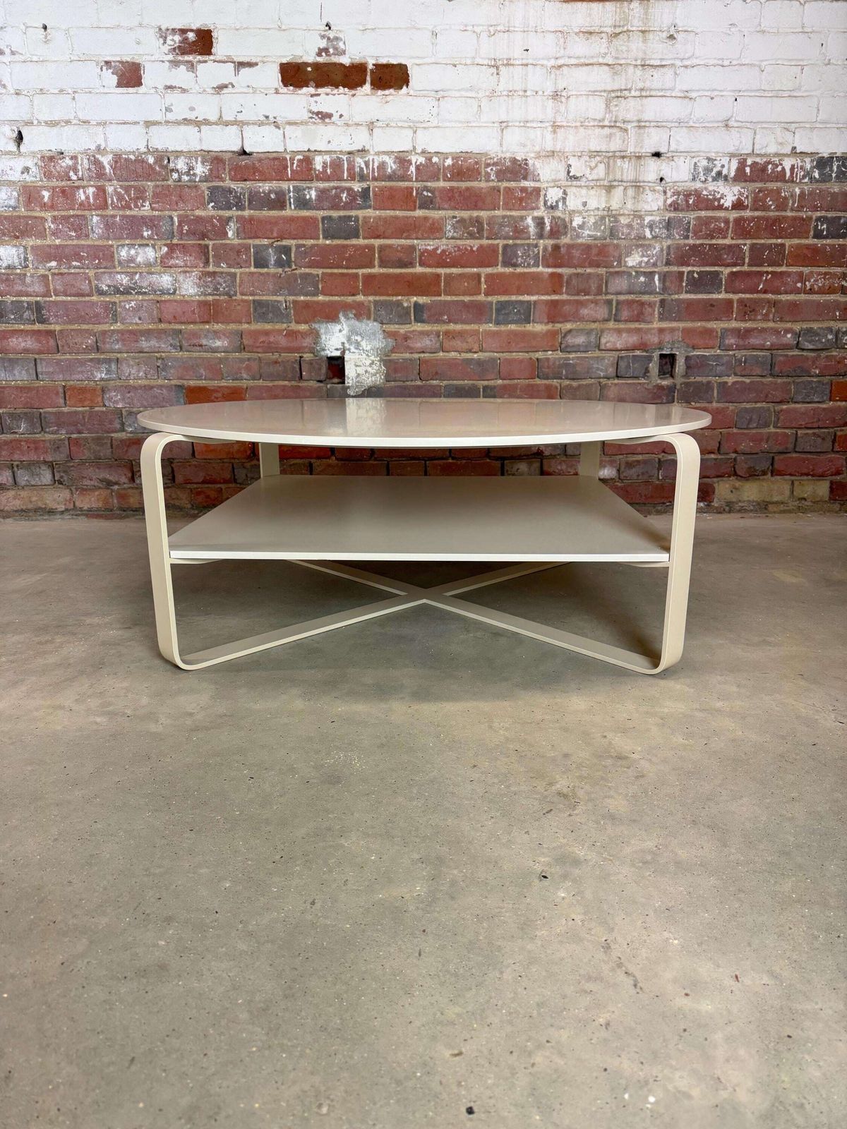 Contemporary Modern Mid Century Design Coffee Table In Ivory Wood And Metal. Italian Design photo 295.0