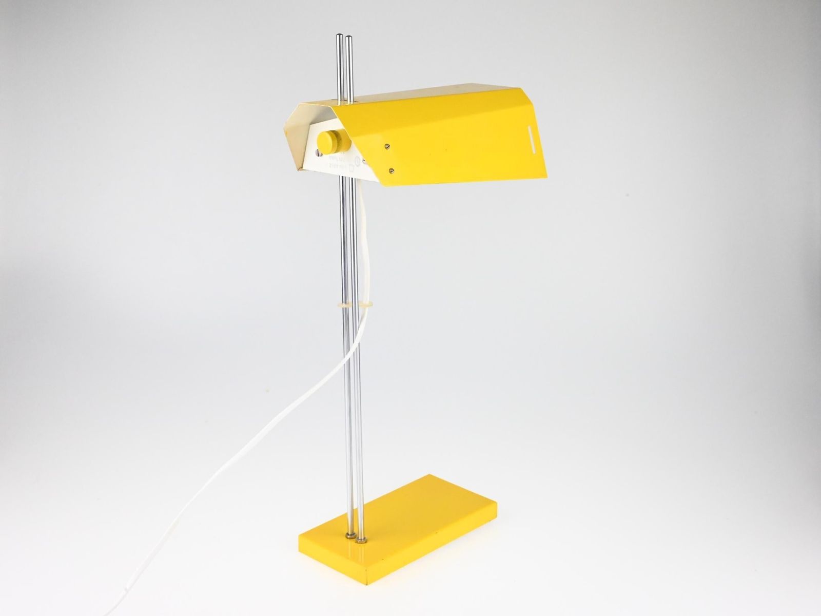 Rare Vintage Josef Hurka Lidokov Table Lamp, Vintage Yellow Table Lamp, Industrial Lamp, Desk Lamp, Mid Century Lamp, Mid Century Light photo vintage