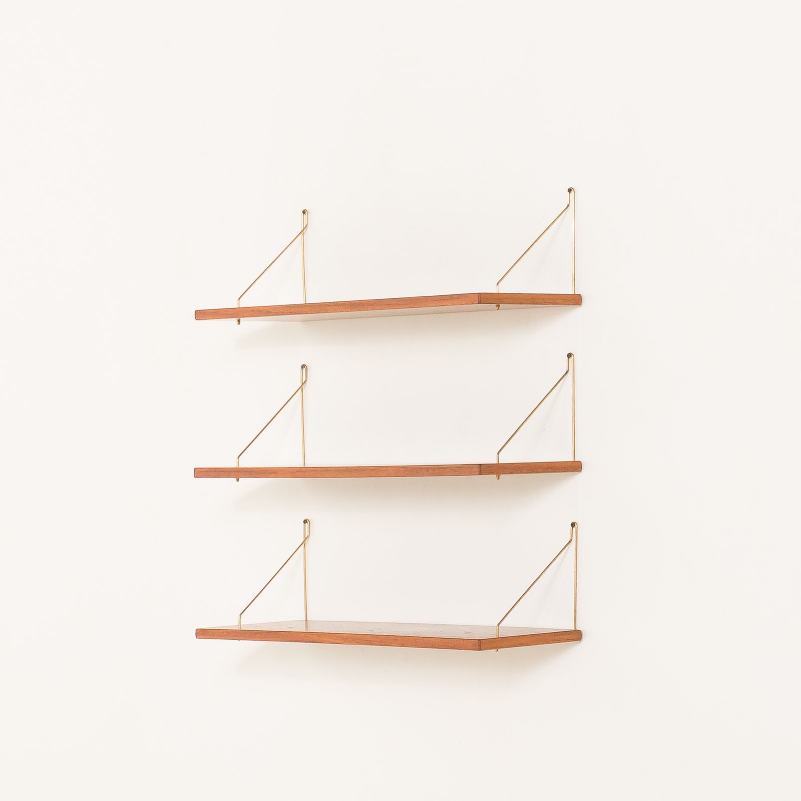 Danish Mid Century Teak Floating Shelves, Set Of 3, 1960s photo for sale