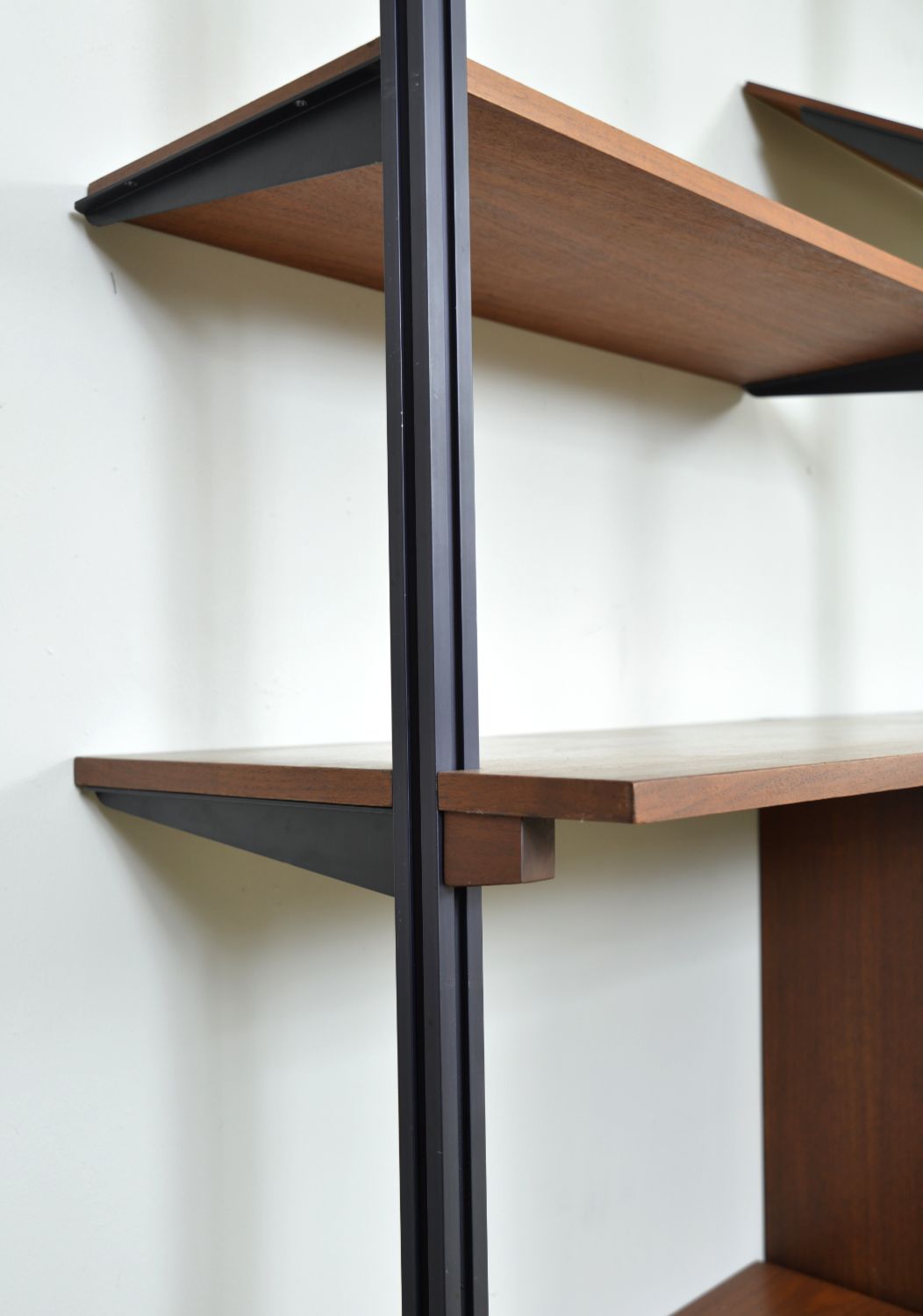 Furniture Midcentury George Nelson Omni Herman Miller Modular Shelving System Walnut 1950s photo