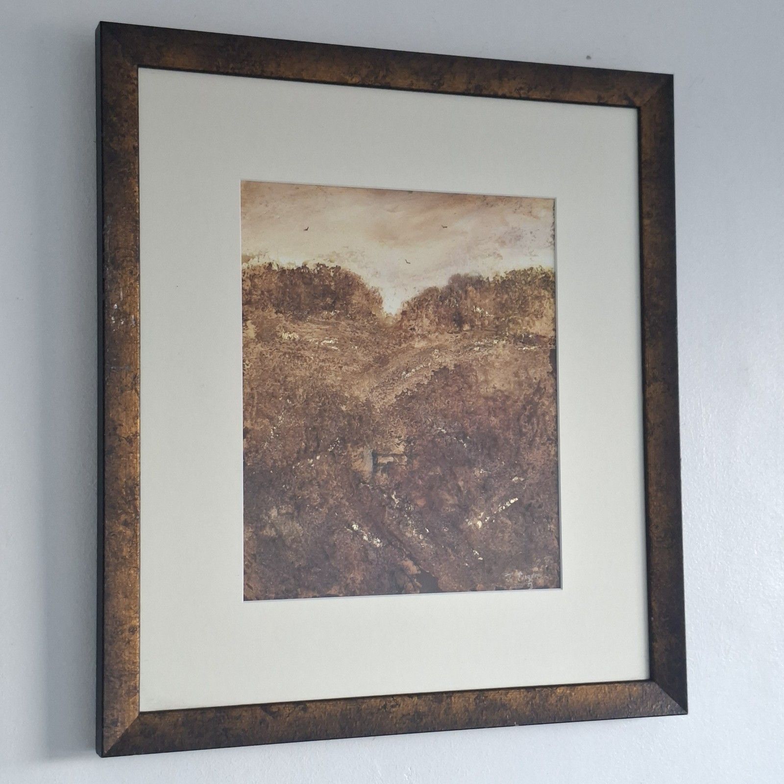 Original Mixed Media Painting Janet Rogers Gold Leaf Rural Contemporary Art