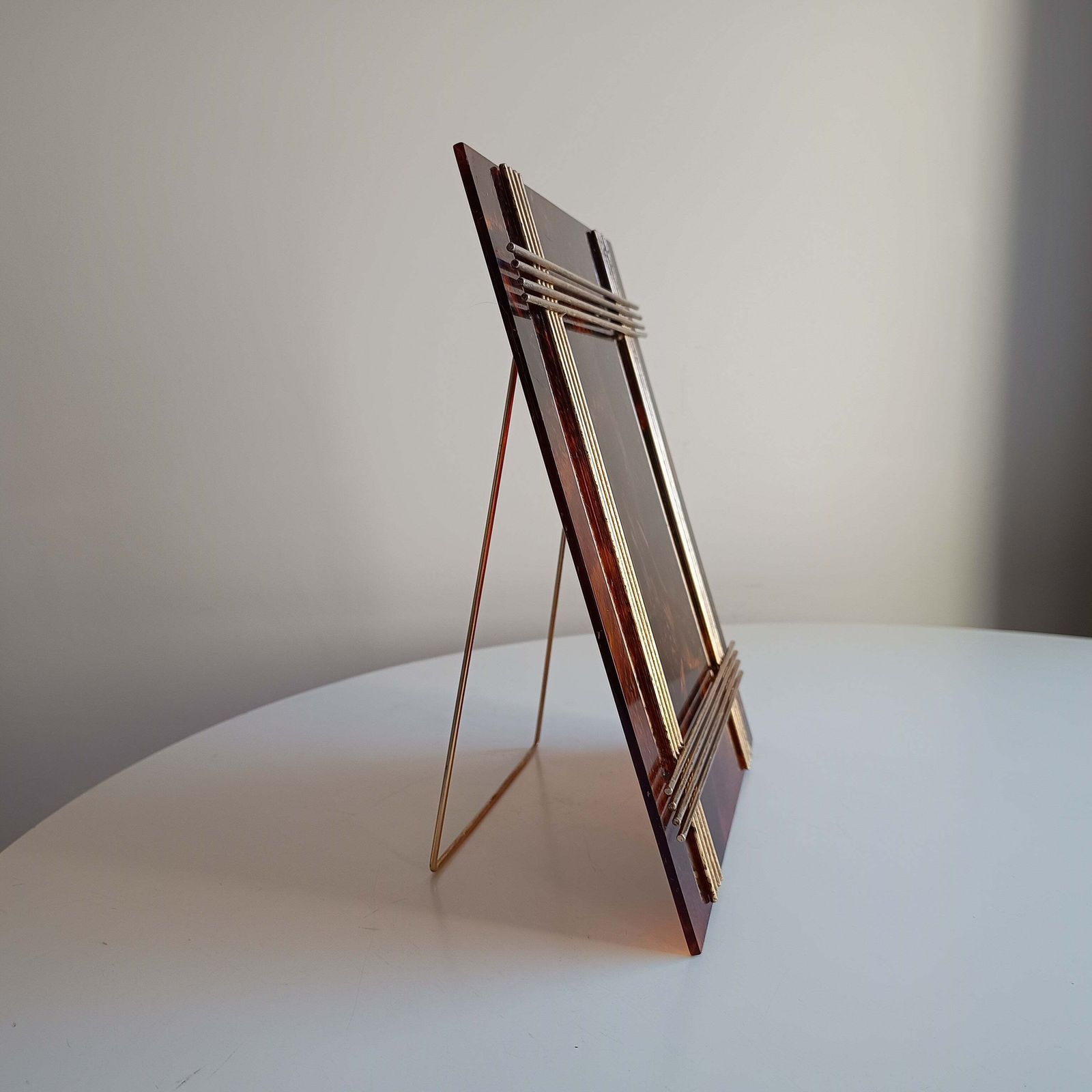 photo buy Vintage Midcentury Faux Tortoiseshell Lucite Frame In The Style Of Christian Dior Home Attr Gabriella Crespi