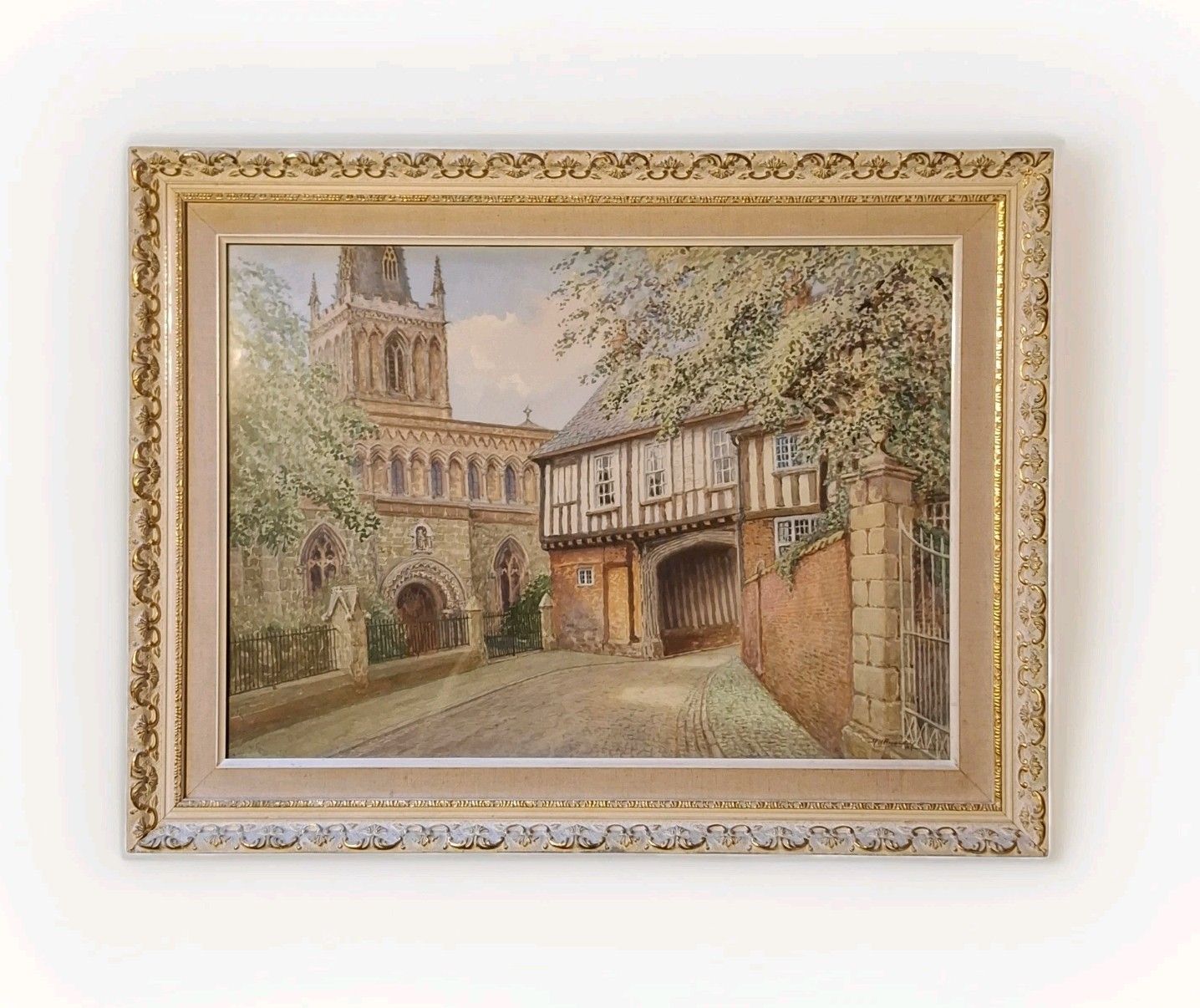 Albert Henry Findley Watercolour St Mary De Castro Tudor Gate House Leicester
