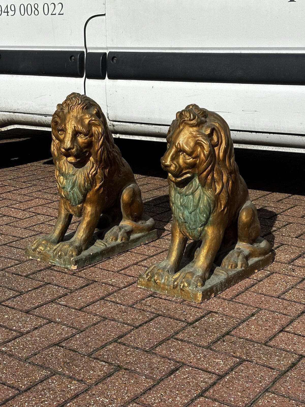 photo buy Pair Of 1930's Terracotta Garden Lions