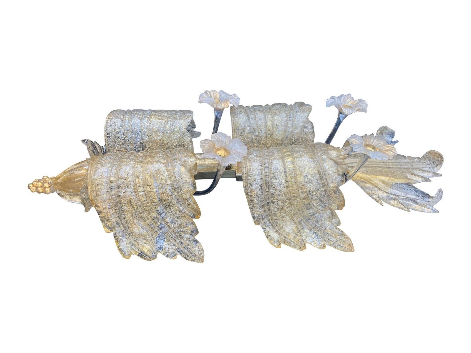 A Stunning Large Pair Of 1930s Art Deco Murano Glass Wall Sconces By Seguso photo 5950.0