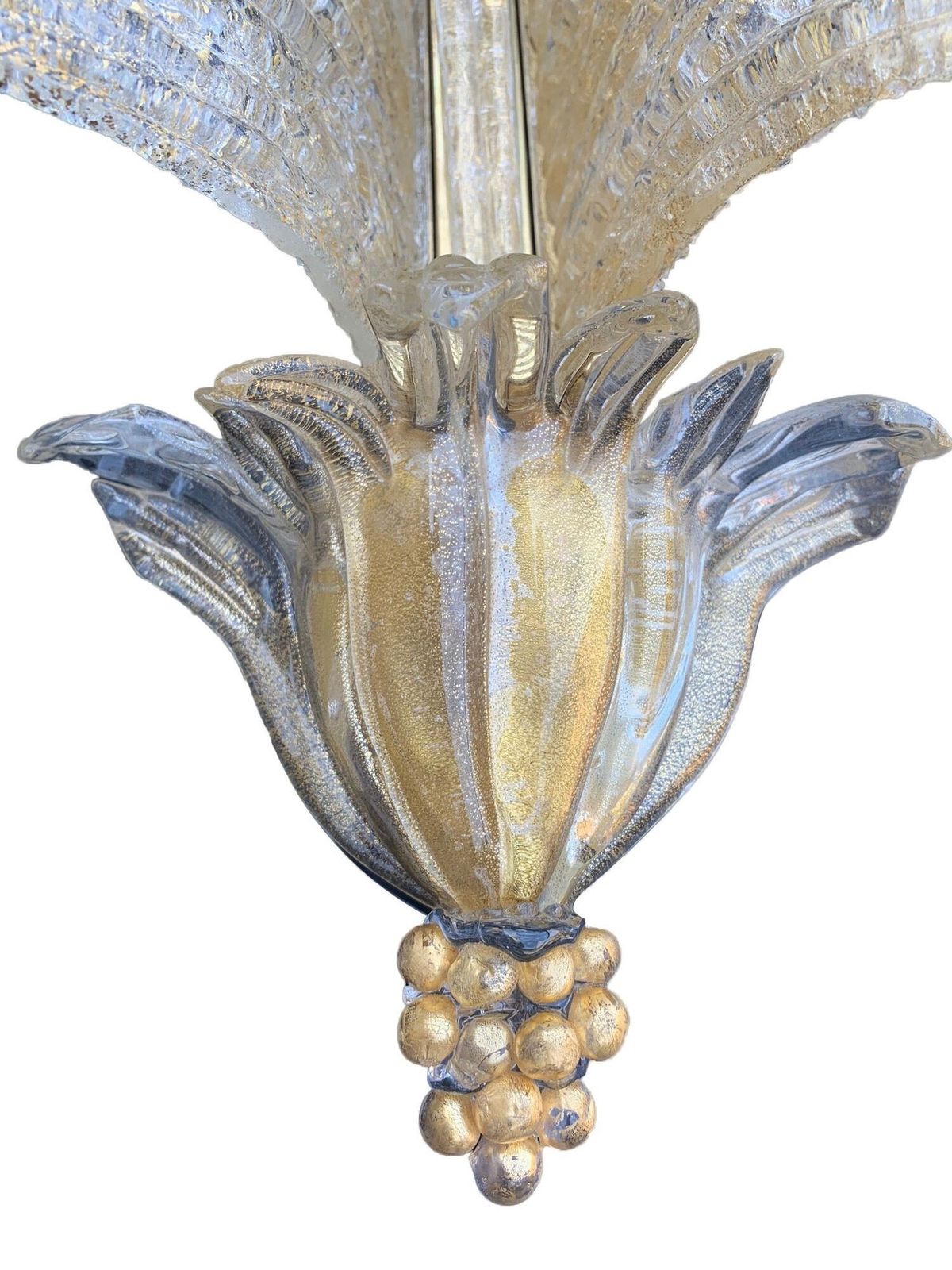 5950.0 A Stunning Large Pair Of 1930s Art Deco Murano Glass Wall Sconces By Seguso photo