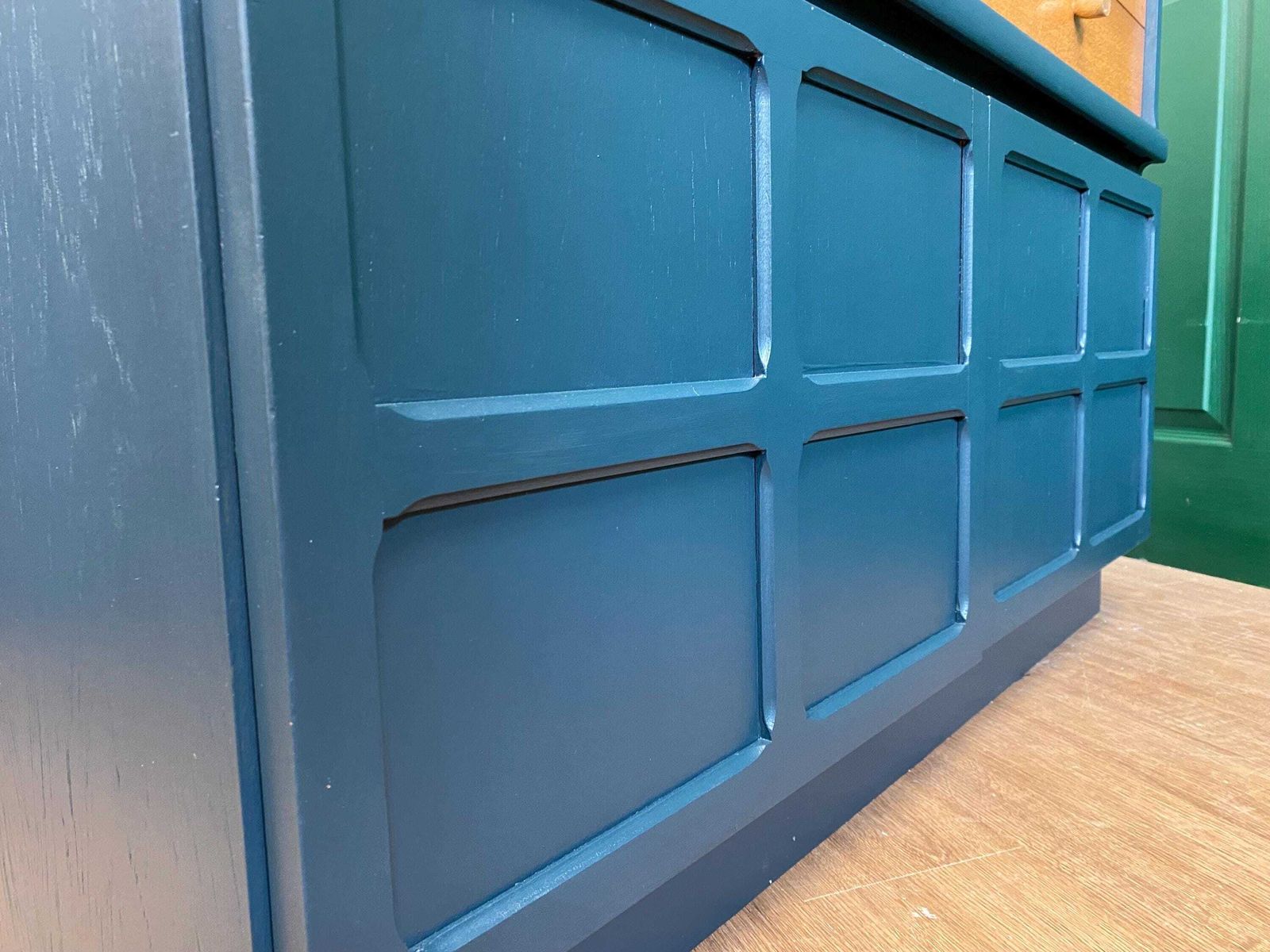 Refurbished Mid Century 1960s Nathan Teak Sideboard Petrol Blue photo Furniture