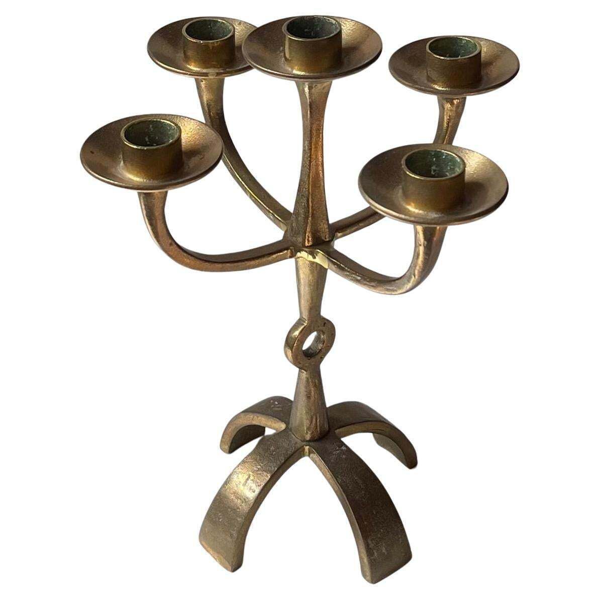 Home Decor Sculptural Brutalist Bronze Candelabra From Ystad/Scandia, 1970s photo