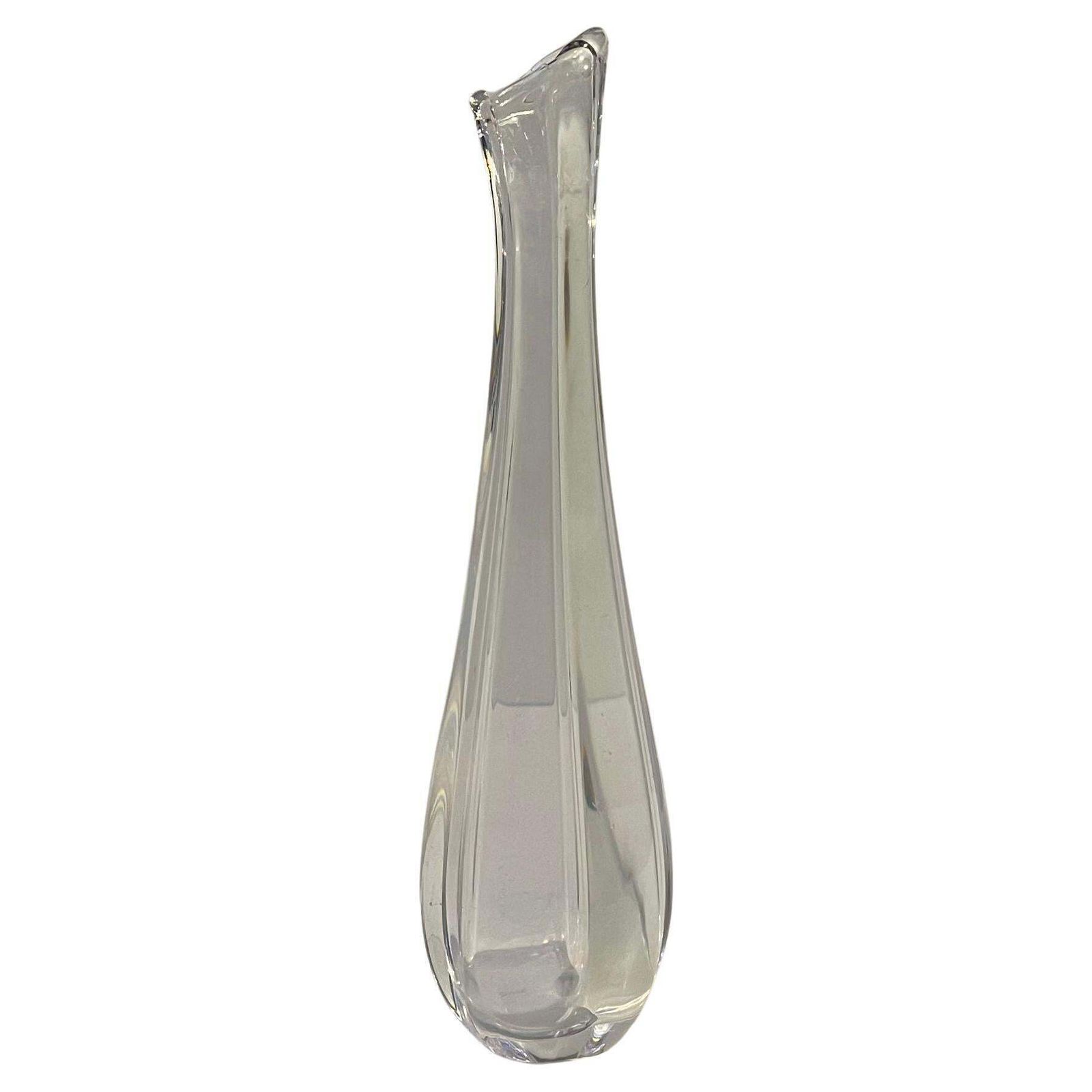 Swedish Crystal Bud Vase By Nils Landberg For Orrefors, 1960s photo Home Decor