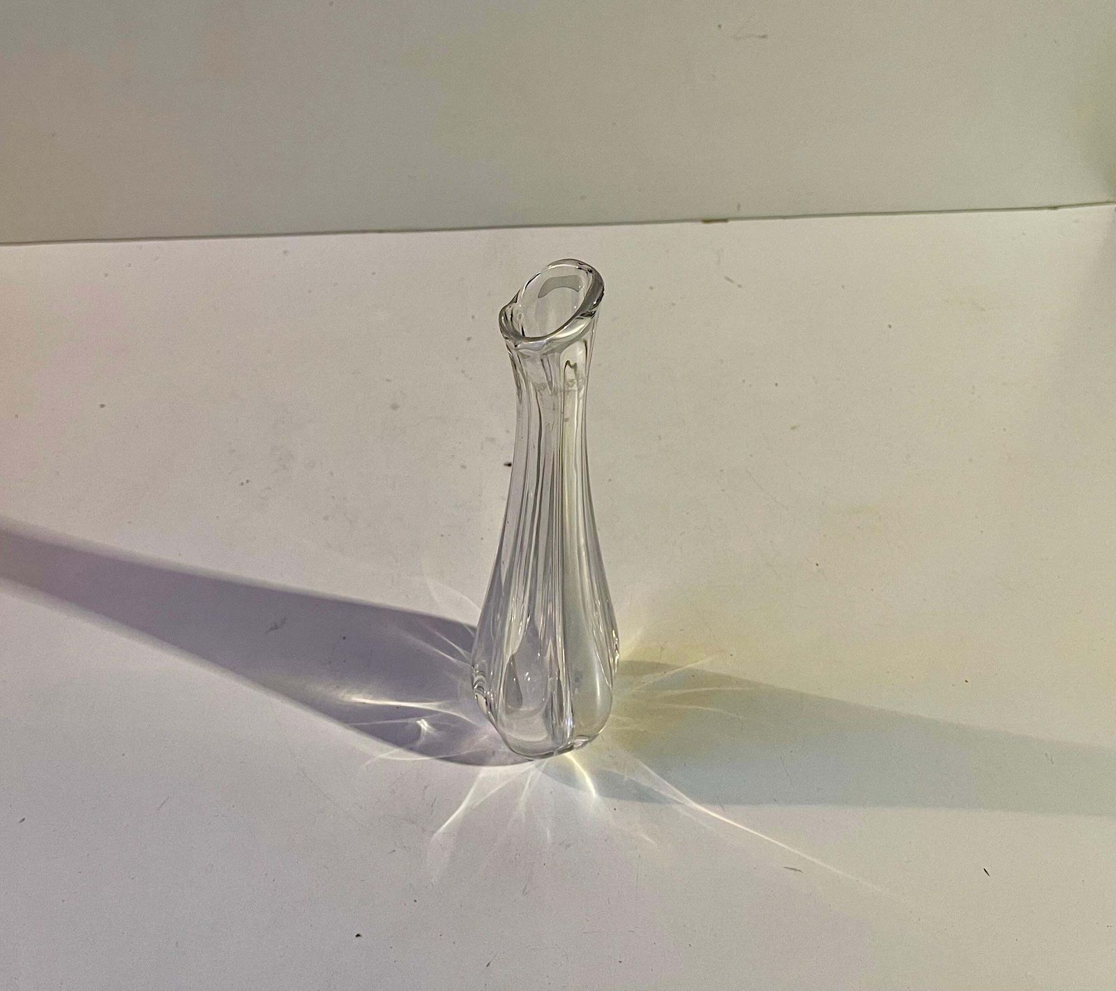 Swedish Crystal Bud Vase By Nils Landberg For Orrefors, 1960s photo 251.0