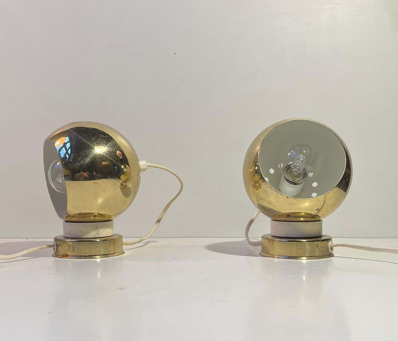 Italian Magnetic Golden Globe Wall Lamps By Compadori Reggiani photo 507.0