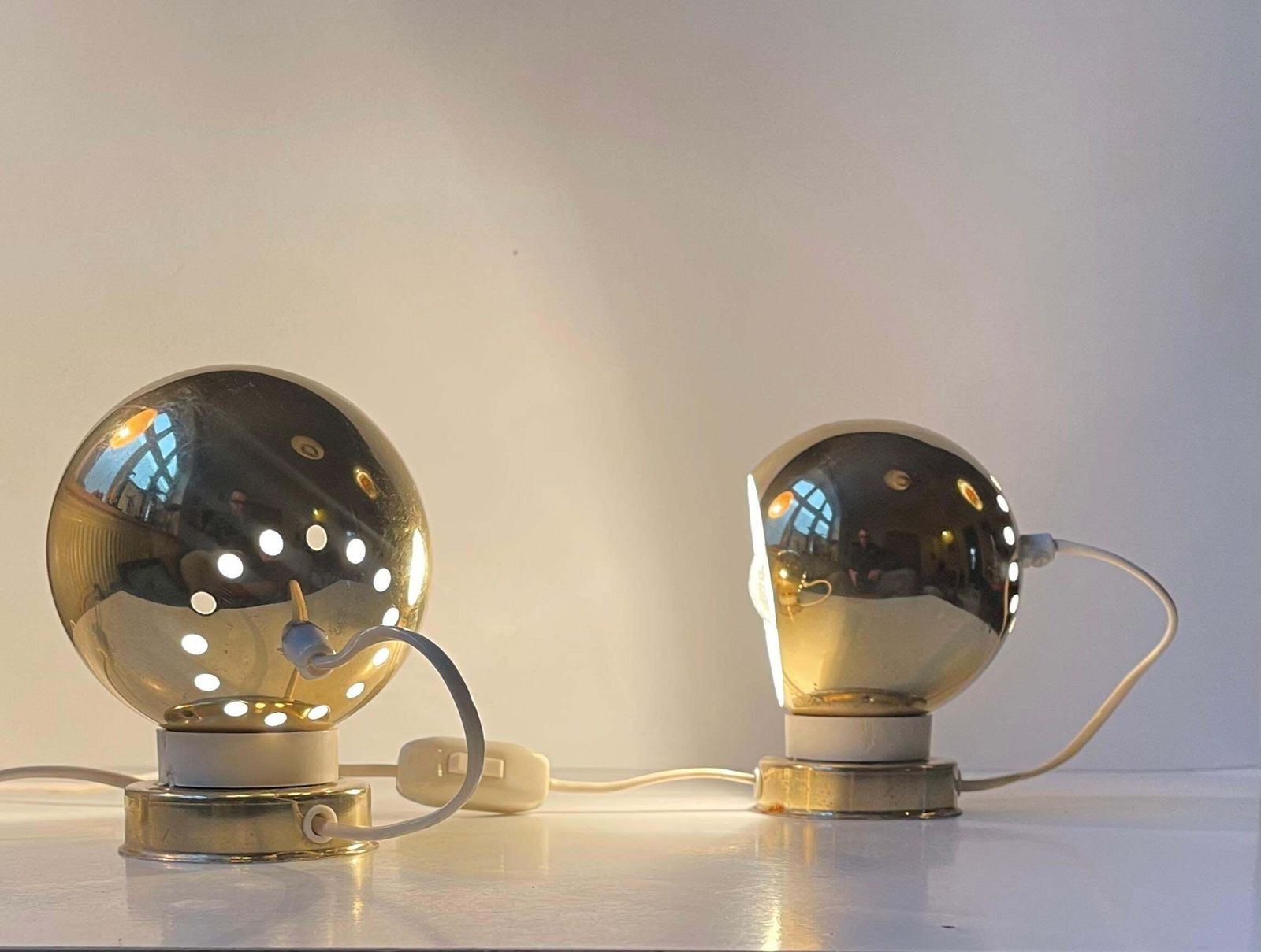 photo furniture Italian Magnetic Golden Globe Wall Lamps By Compadori Reggiani