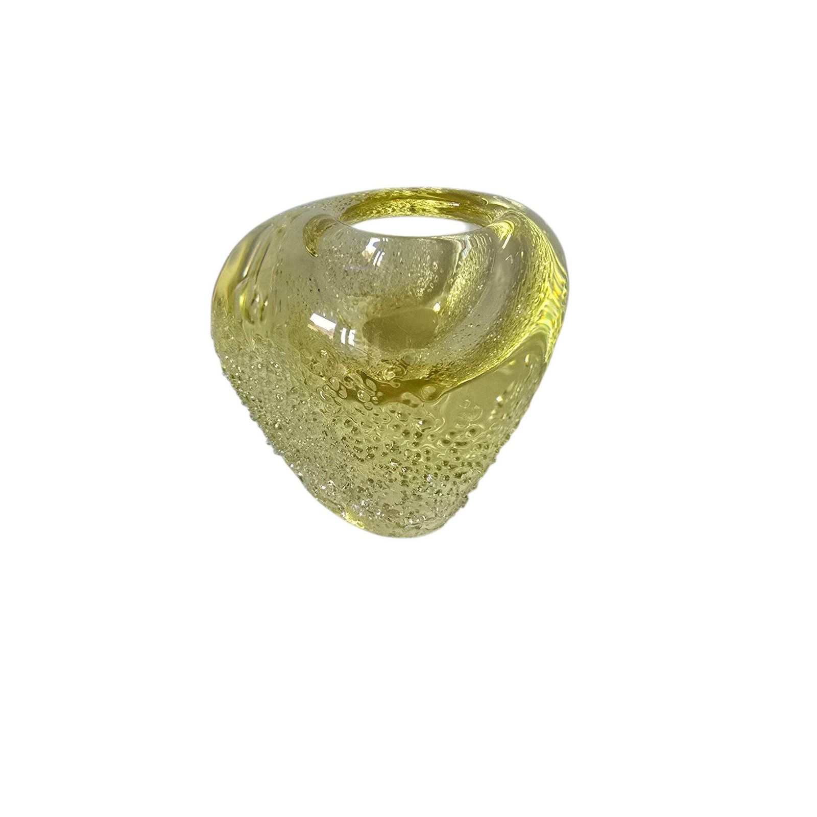Vintage Citrien Boheems Glazen Vaas, Handgemaakt Glas, Jaren 1980 photo Woonaccessoires