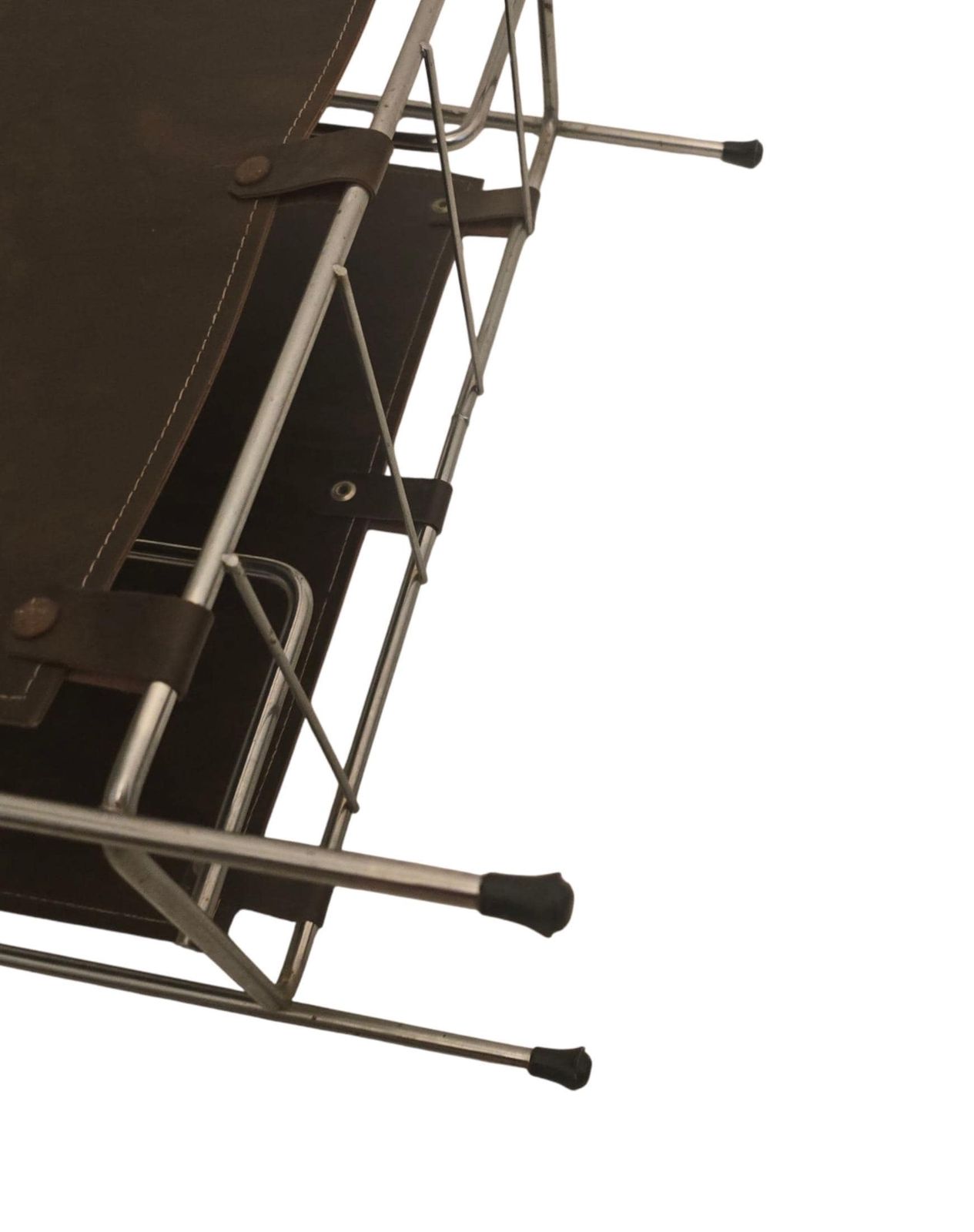 Vintage Mid Century Modern Magazine Rack With Leatherette photo 180.0