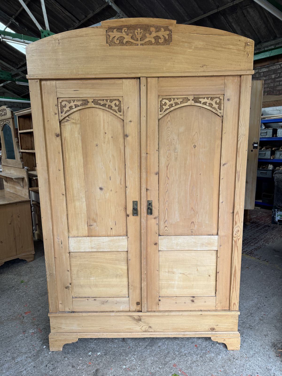 Lovely Size Antique Pine Knockdown Wardrobe photo furniture