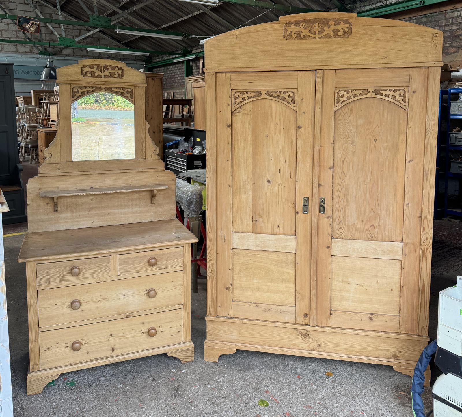 Lovely Size Antique Pine Knockdown Wardrobe photo buy