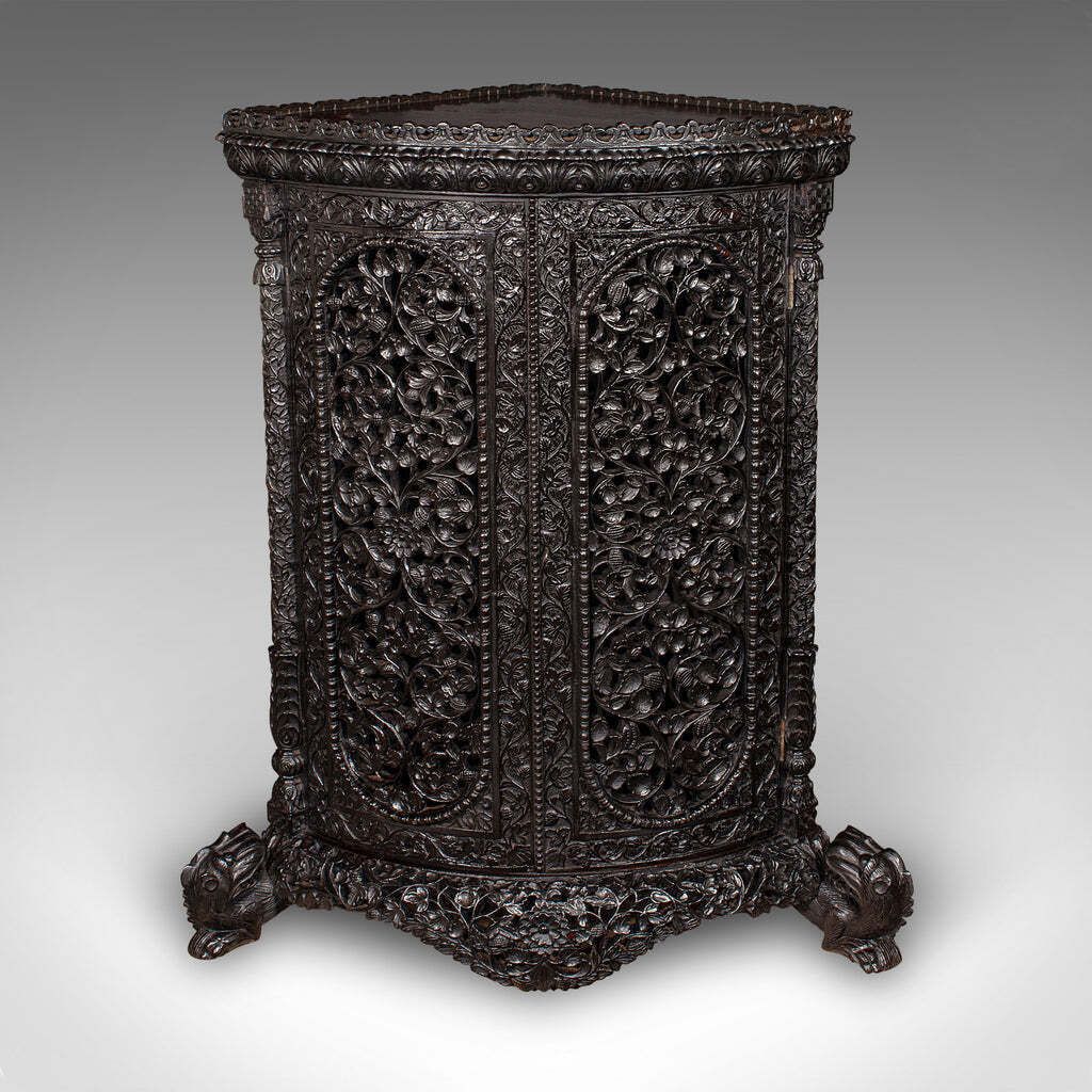 Antique Veranda Gin Cabinet, Ceylon, Teak, Corner Cupboard, Victorian, C.1880 photo furniture