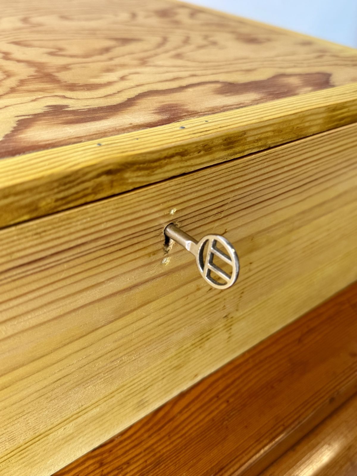 photo for sale Vintage Pine Box With Key