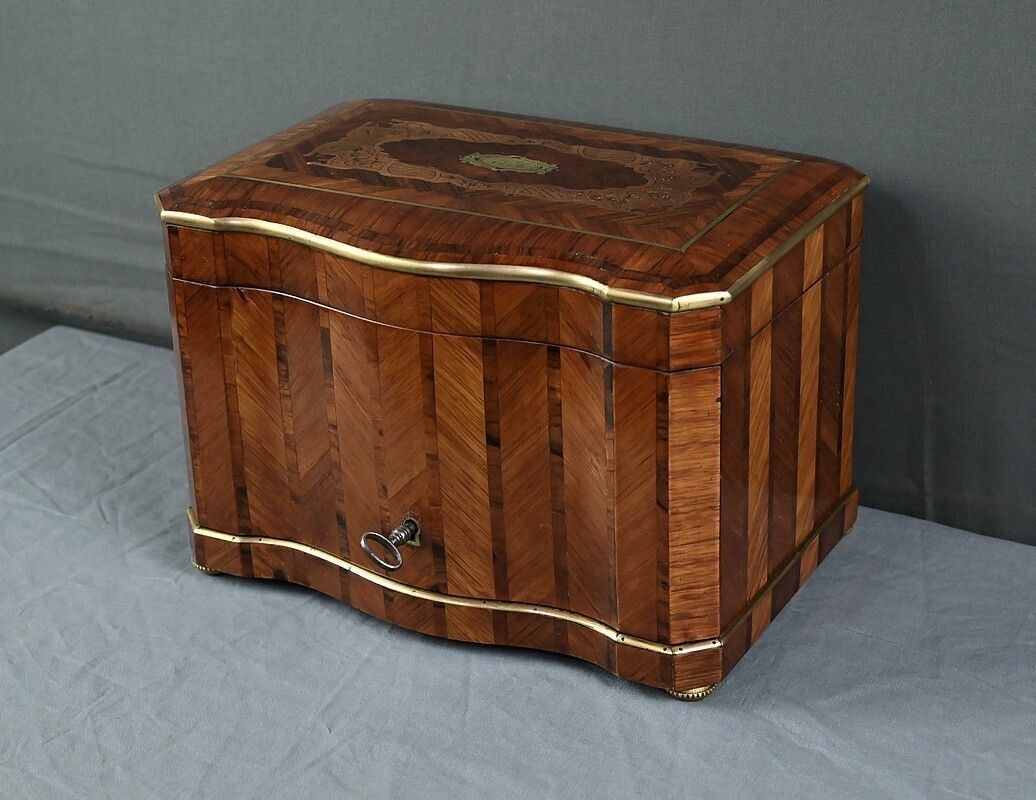 Marquetry Cigar Humidor, Napoleon III Period – Mid 19th Century photo for sale