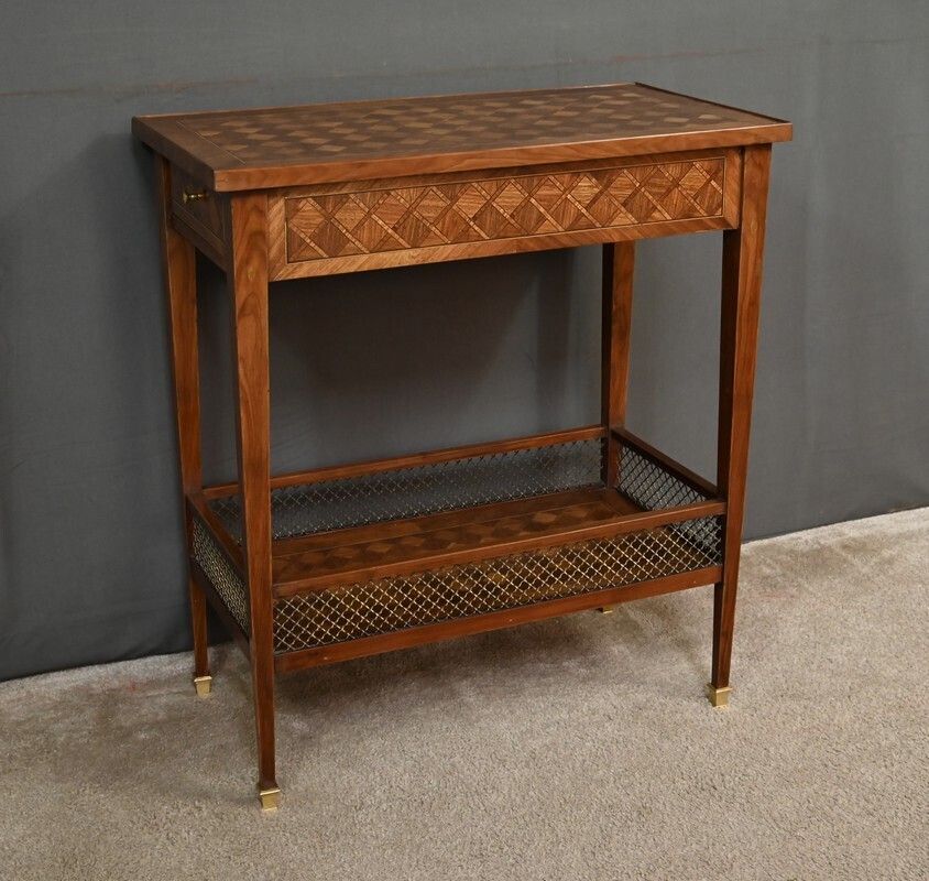 Louis XVI Style Mahogany Marquetry Coffee Table – 1920 photo for sale