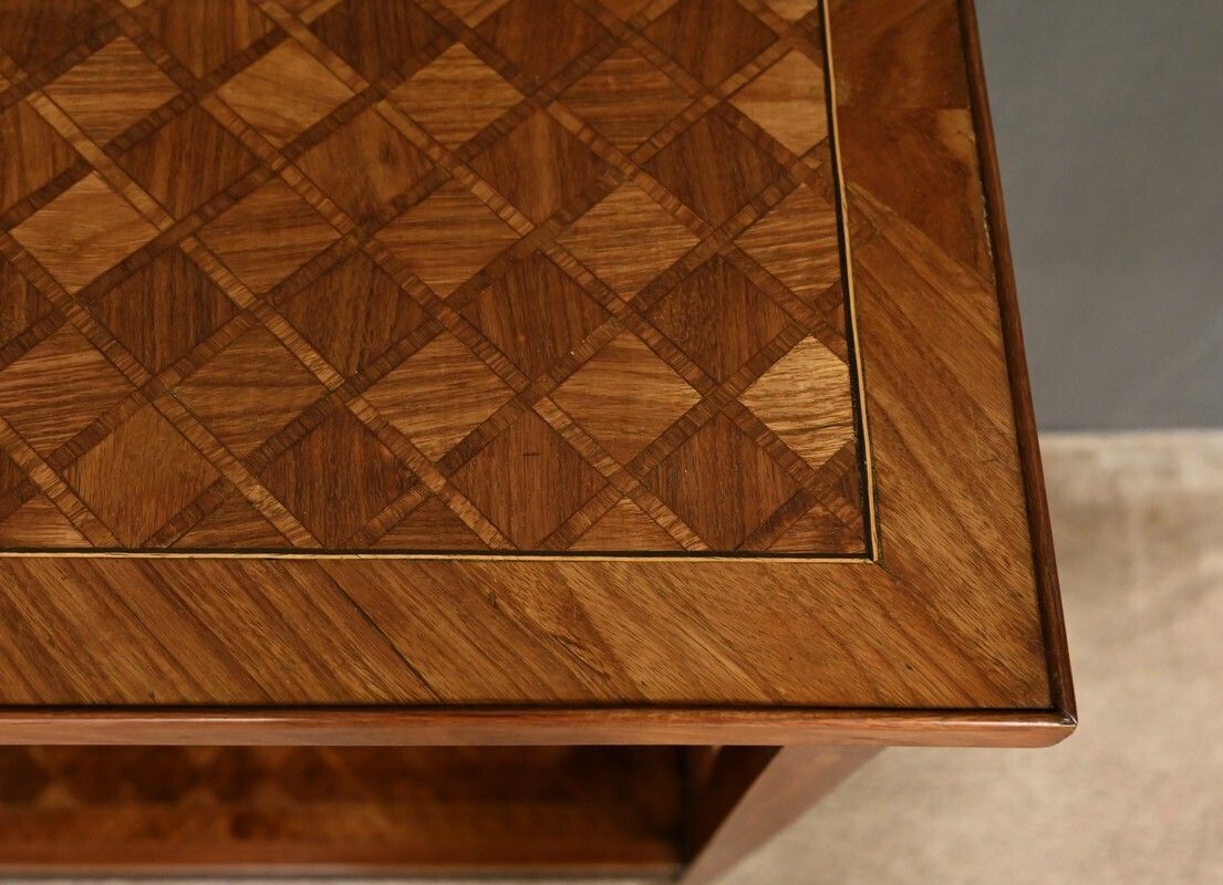 Louis XVI Style Mahogany Marquetry Coffee Table – 1920 photo vinterior