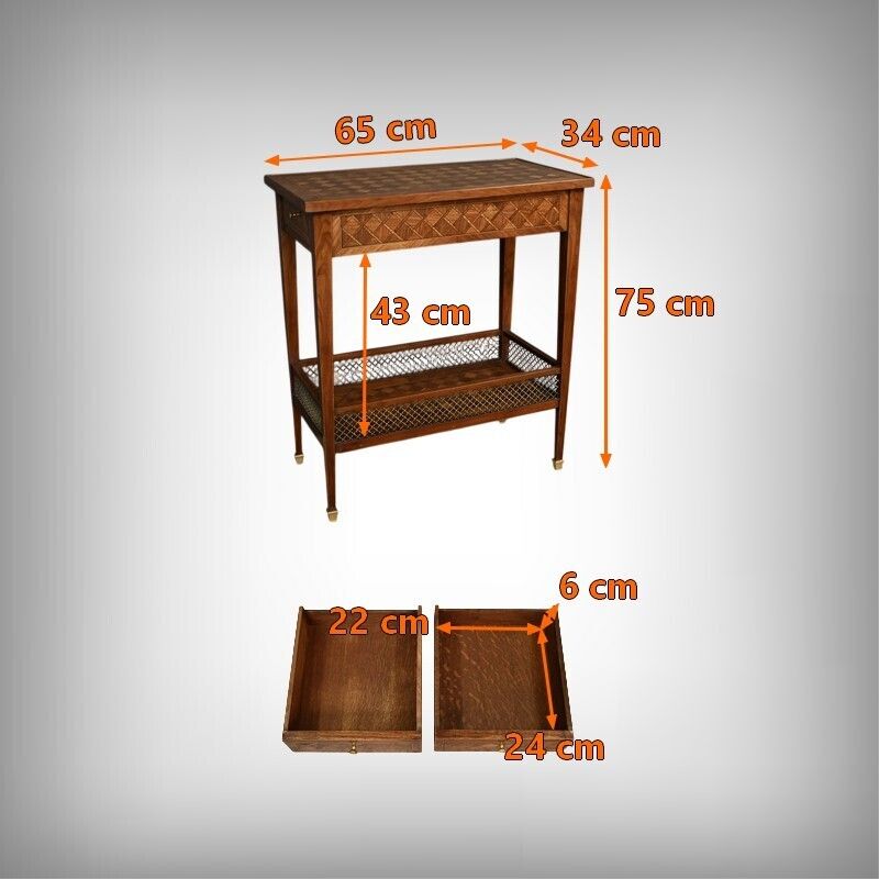 photo vintage Louis XVI Style Mahogany Marquetry Coffee Table – 1920