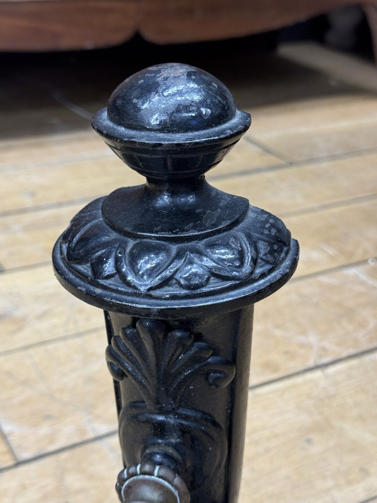 Antique Fireplace Fender – Iron & Brass Griffin Ends Victorian Hearth Guard photo 295.0