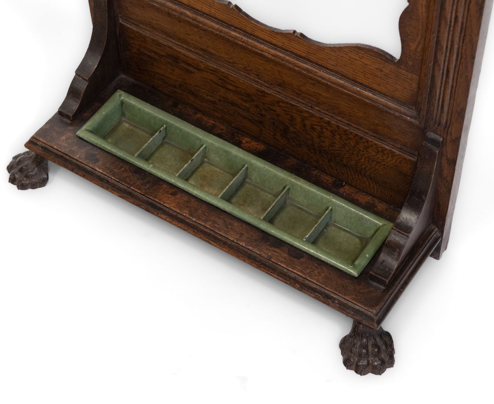 Antique Edwardian Oak Snooker Pool Cue Rack Stand photo for sale