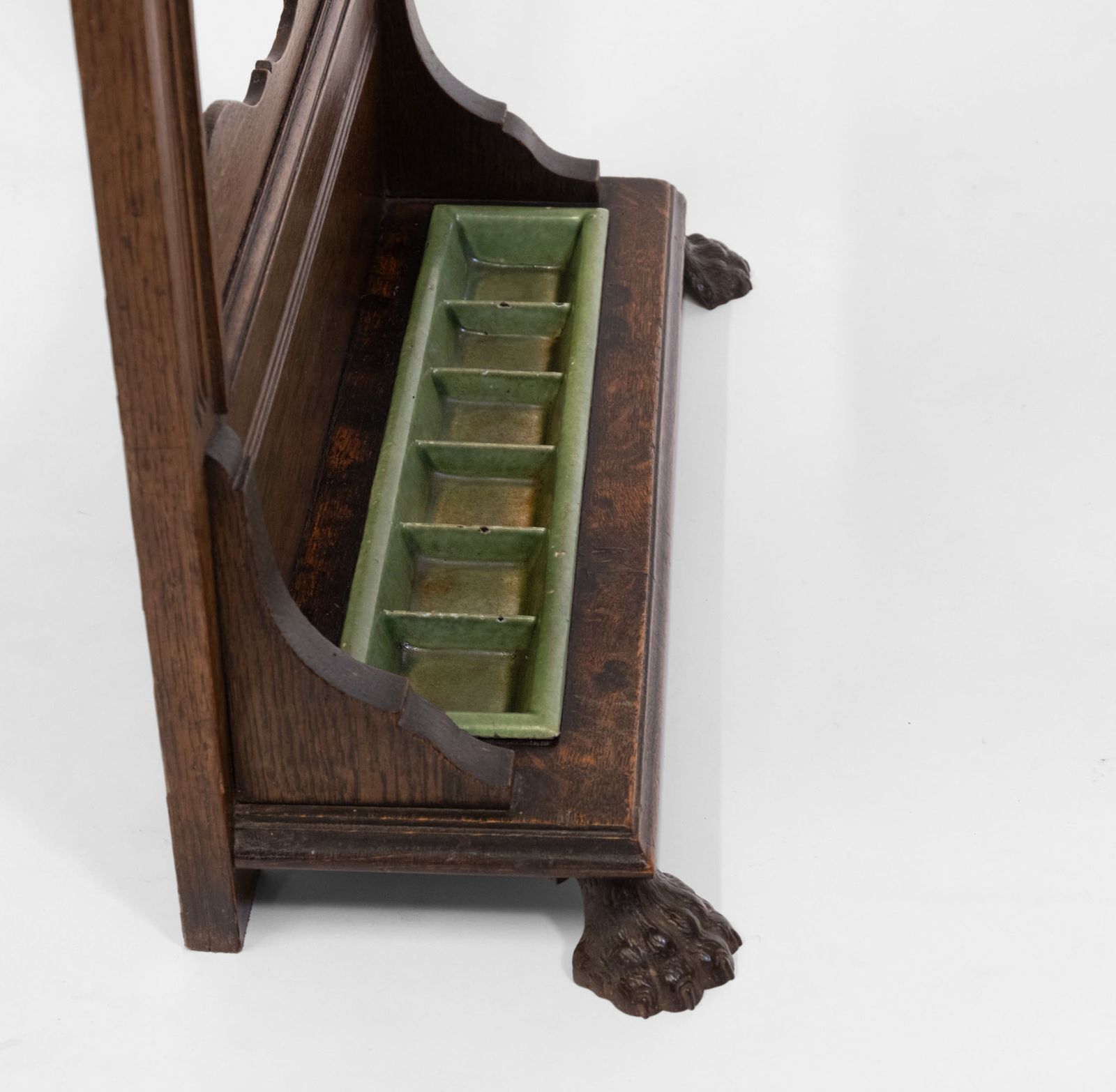 Antique Edwardian Oak Snooker Pool Cue Rack Stand photo vintage