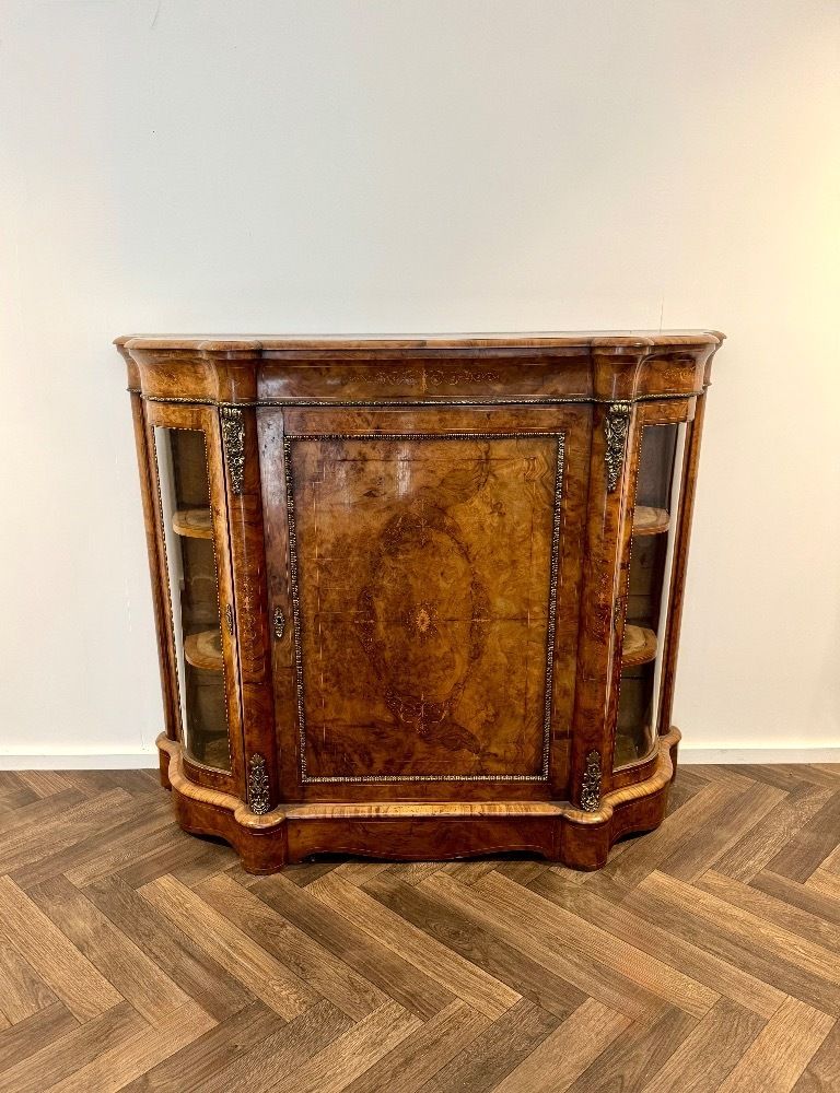 Attractive Quality Pair Of Antique Burr Walnut Side Cabinets photo furniture