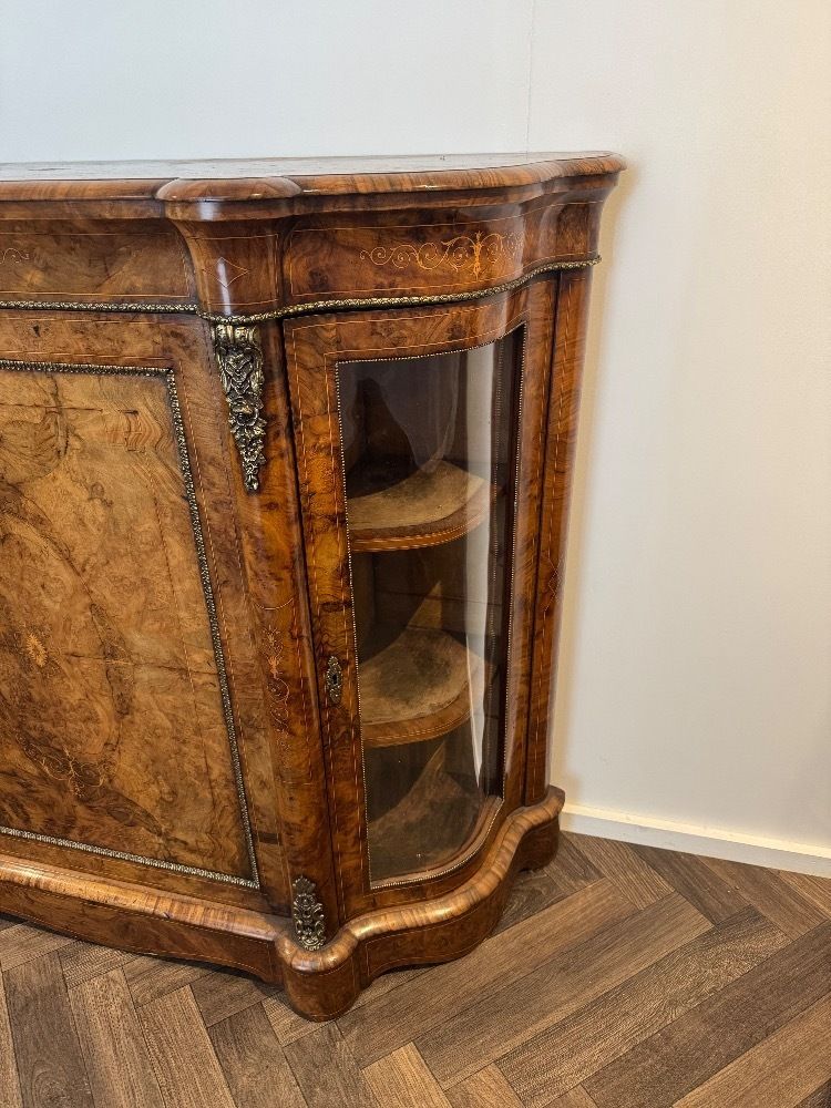 Attractive Quality Pair Of Antique Burr Walnut Side Cabinets photo vinterior