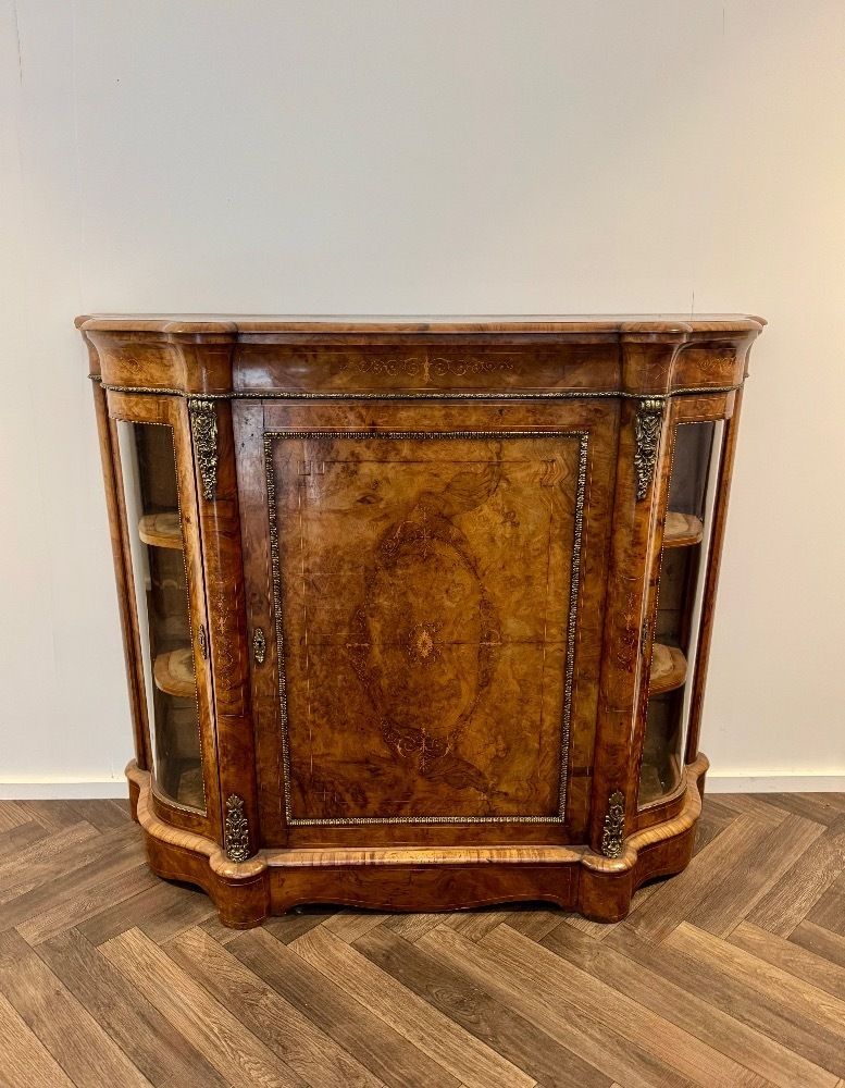 Attractive Quality Pair Of Antique Burr Walnut Side Cabinets photo vintage