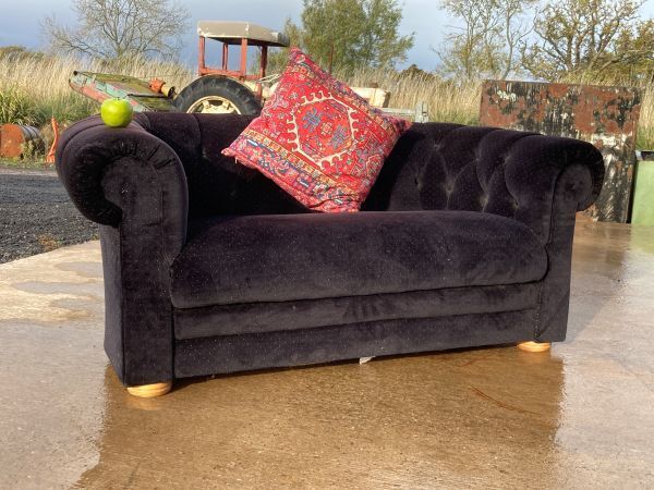 A Charming Vintage 2 Seater Chesterfield Sofa photo furniture